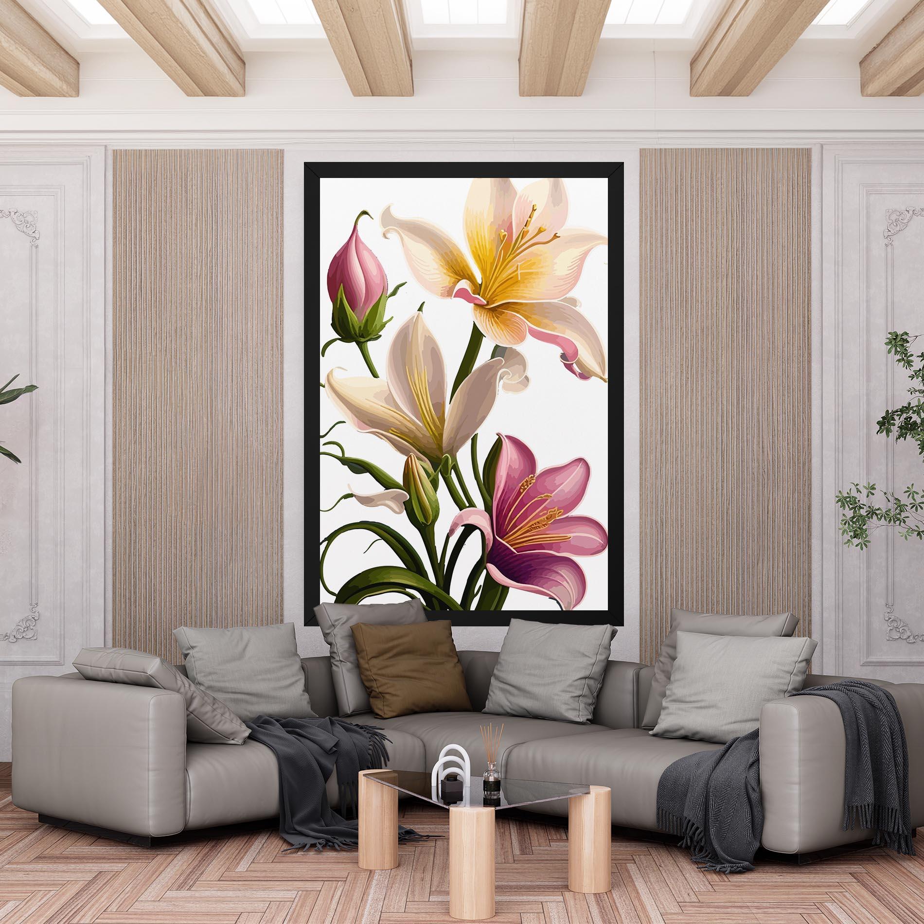 Картина на платно Purple White Lily mockup 6