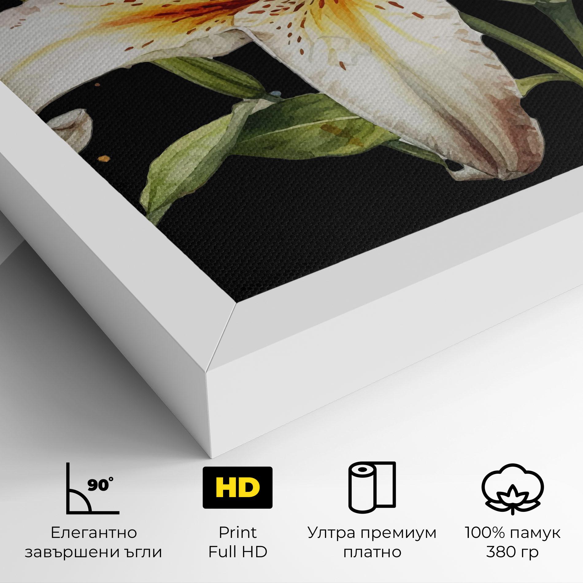 Картина на платно Beautiful White Lily mockup 4