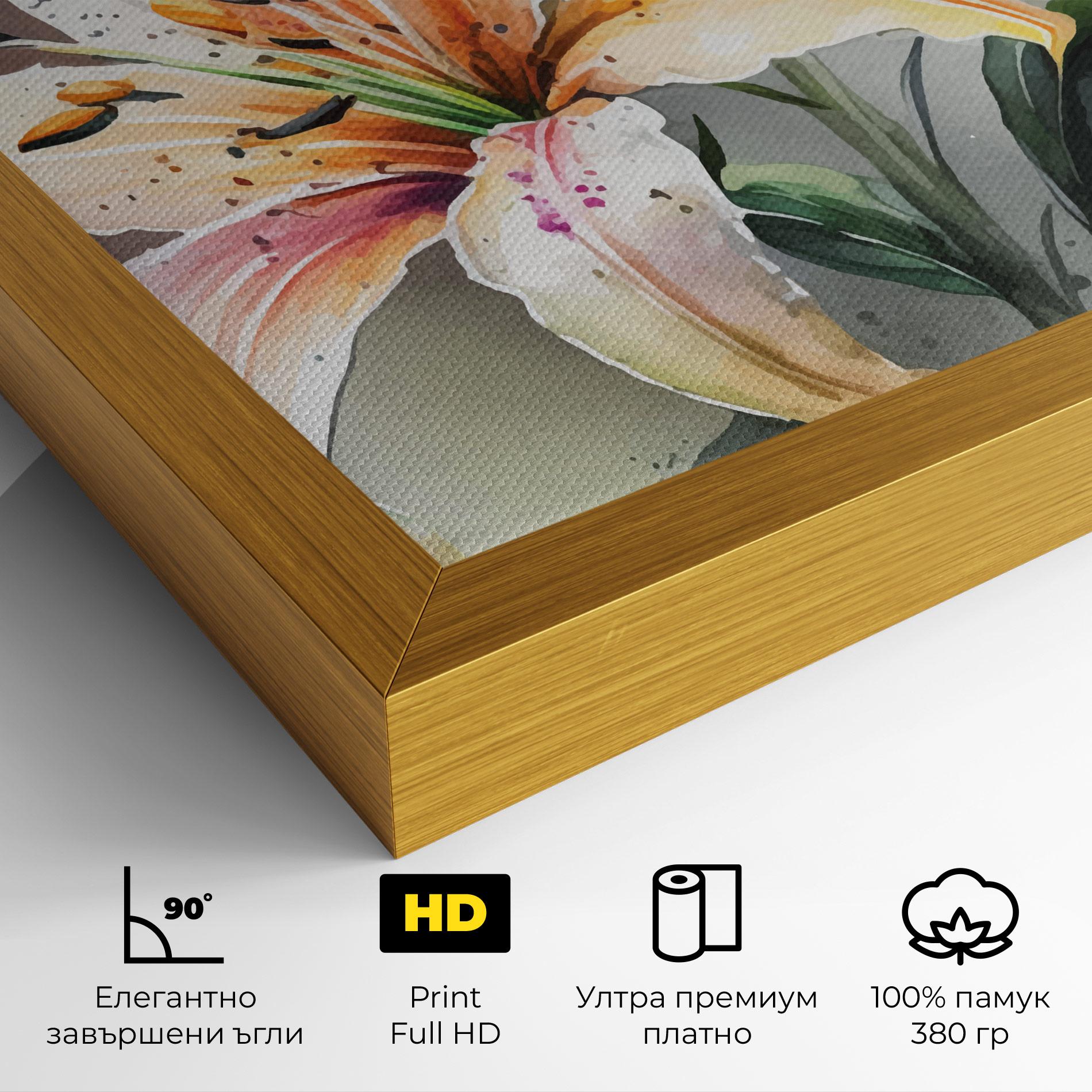 Картина на платно White Orange Lily mockup 4