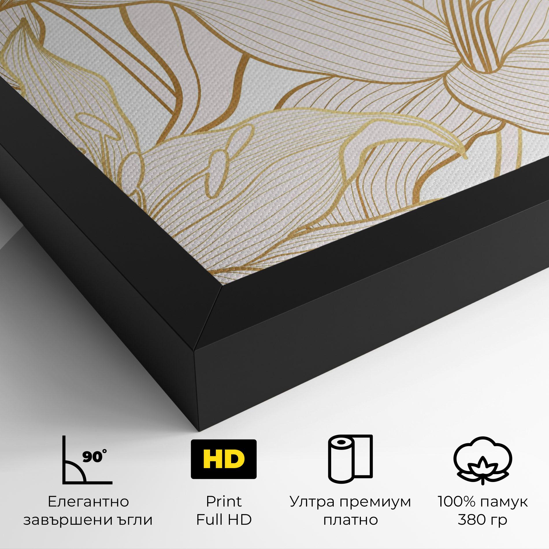 Картина на платно Gold Lily mockup 4
