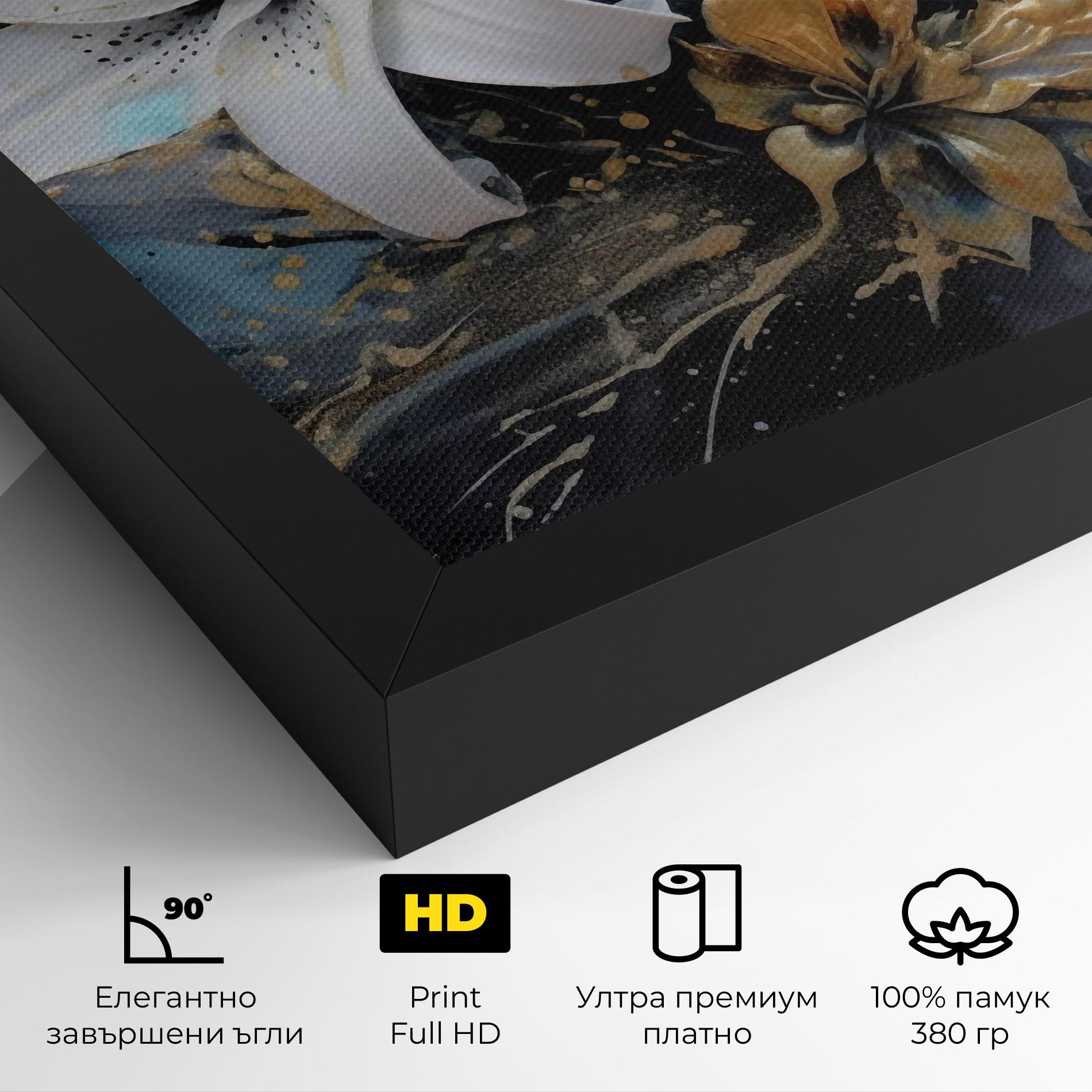 Картина на платно Lily On Blue Painting mockup 4