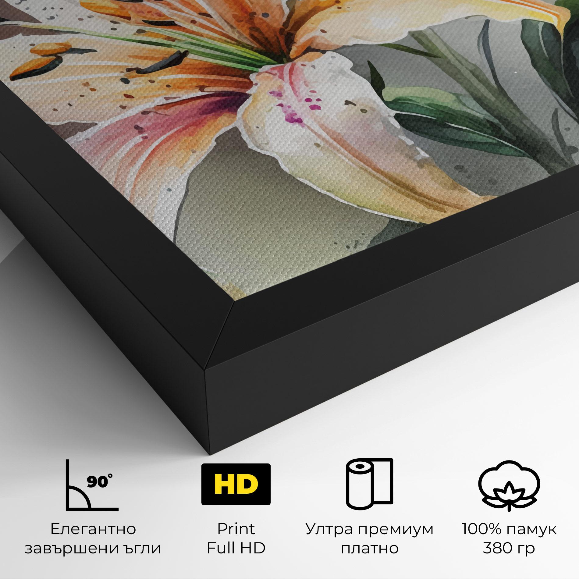 Картина на платно White Orange Lily mockup 4