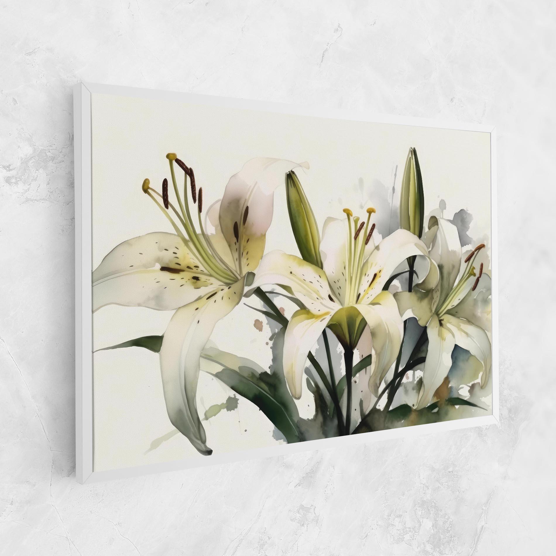 Картина на платно Cute White Lily Painting mockup 1