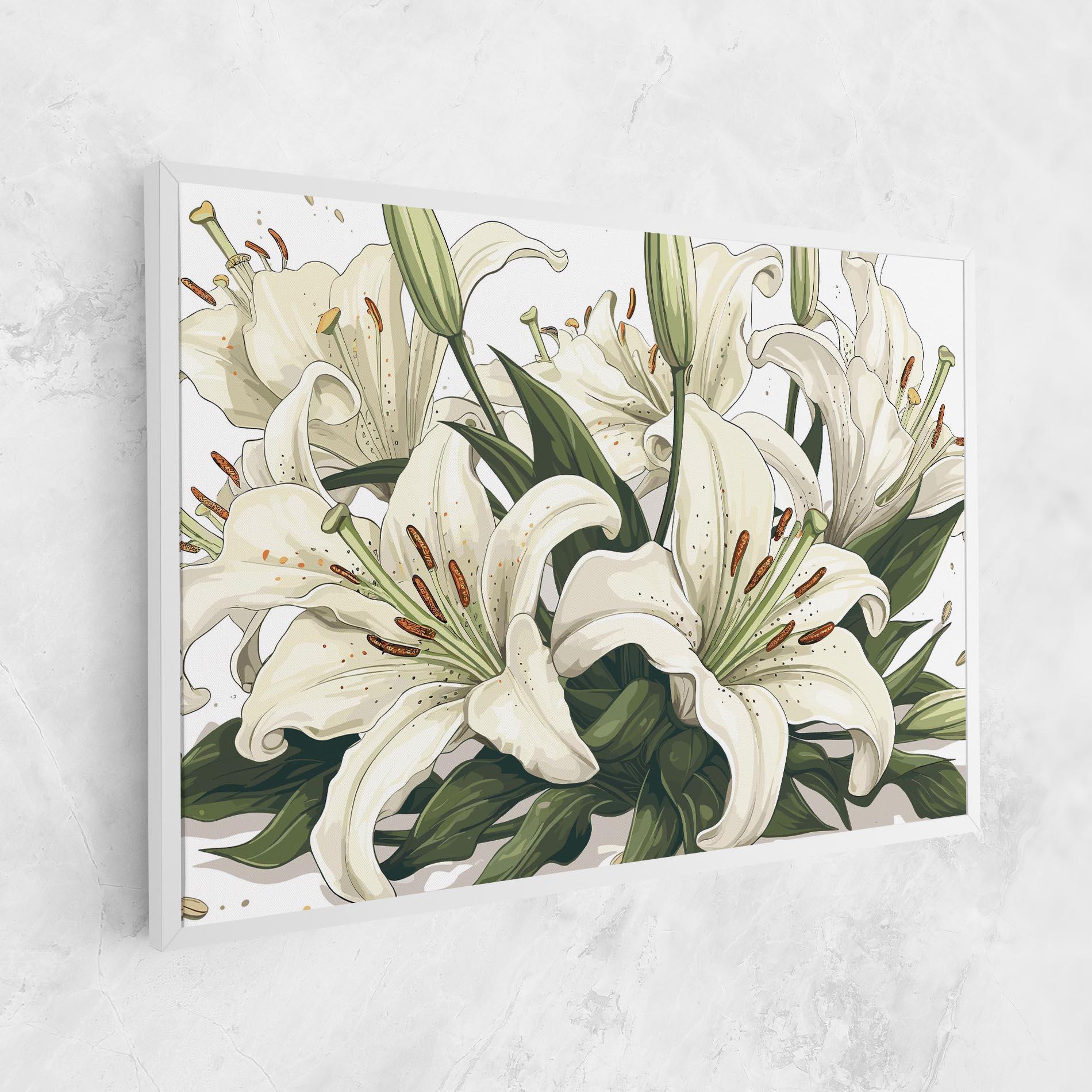 Картина на платно Grey White Lily mockup 1
