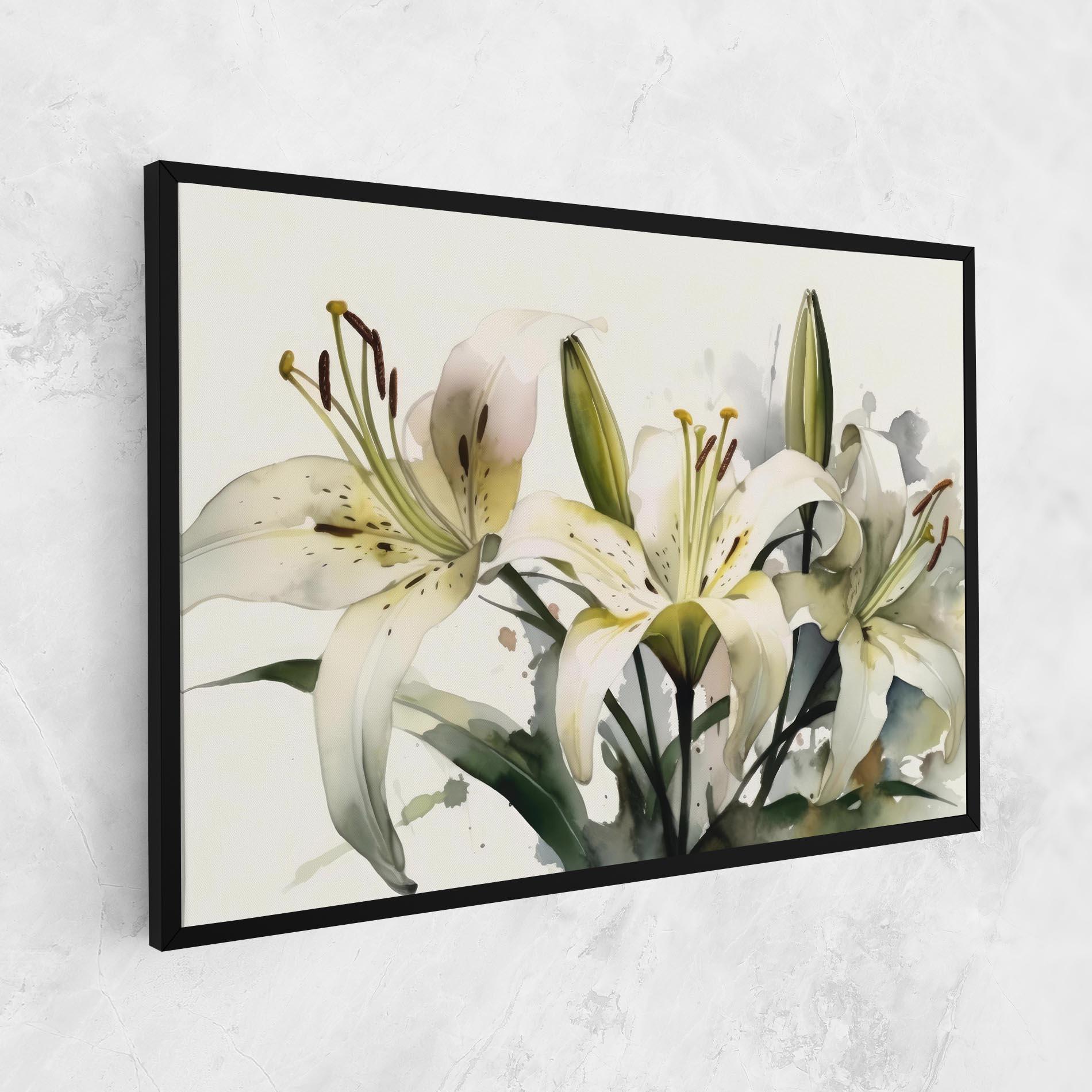 Картина на платно Cute White Lily Painting mockup 1