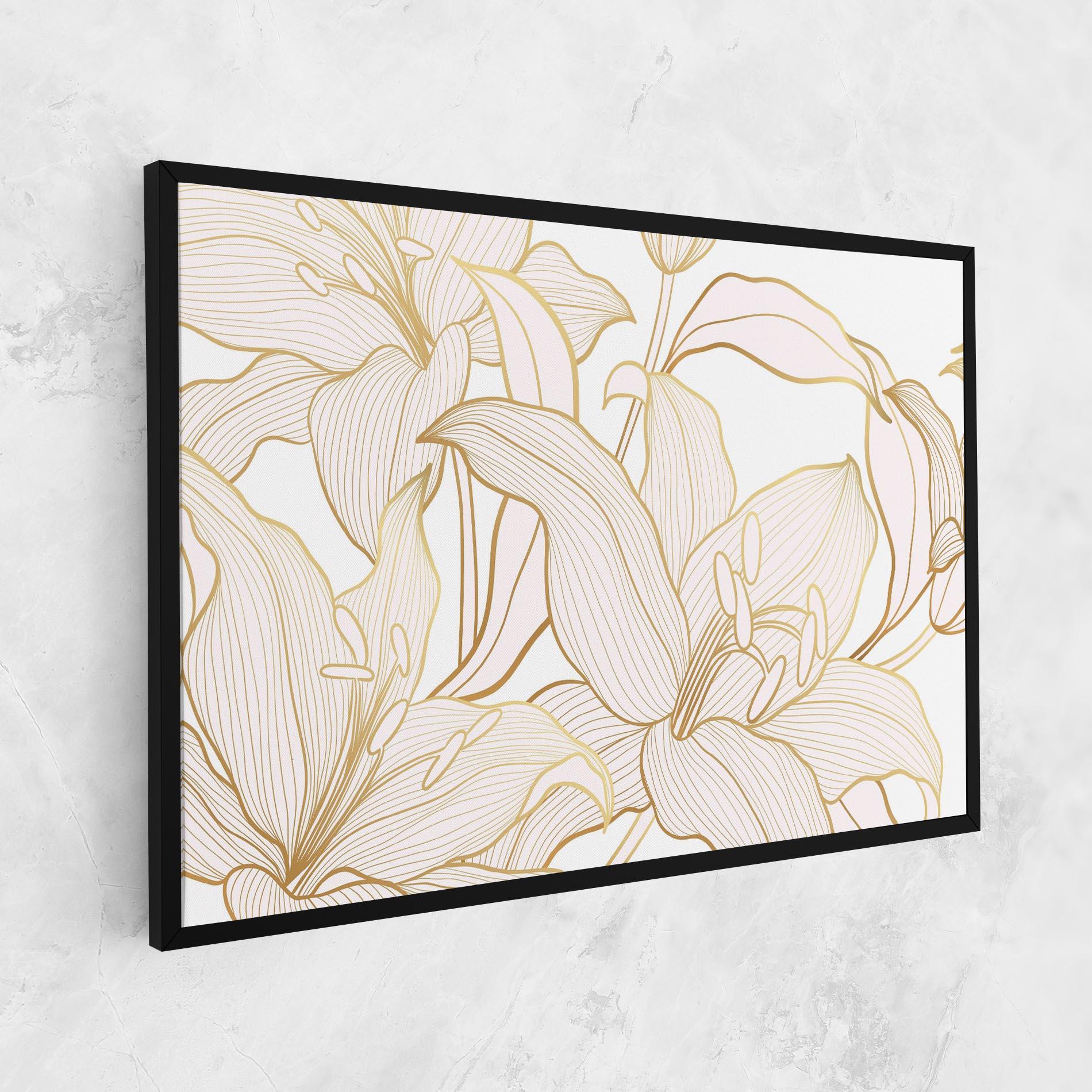 Картина на платно Gold Lily mockup 1