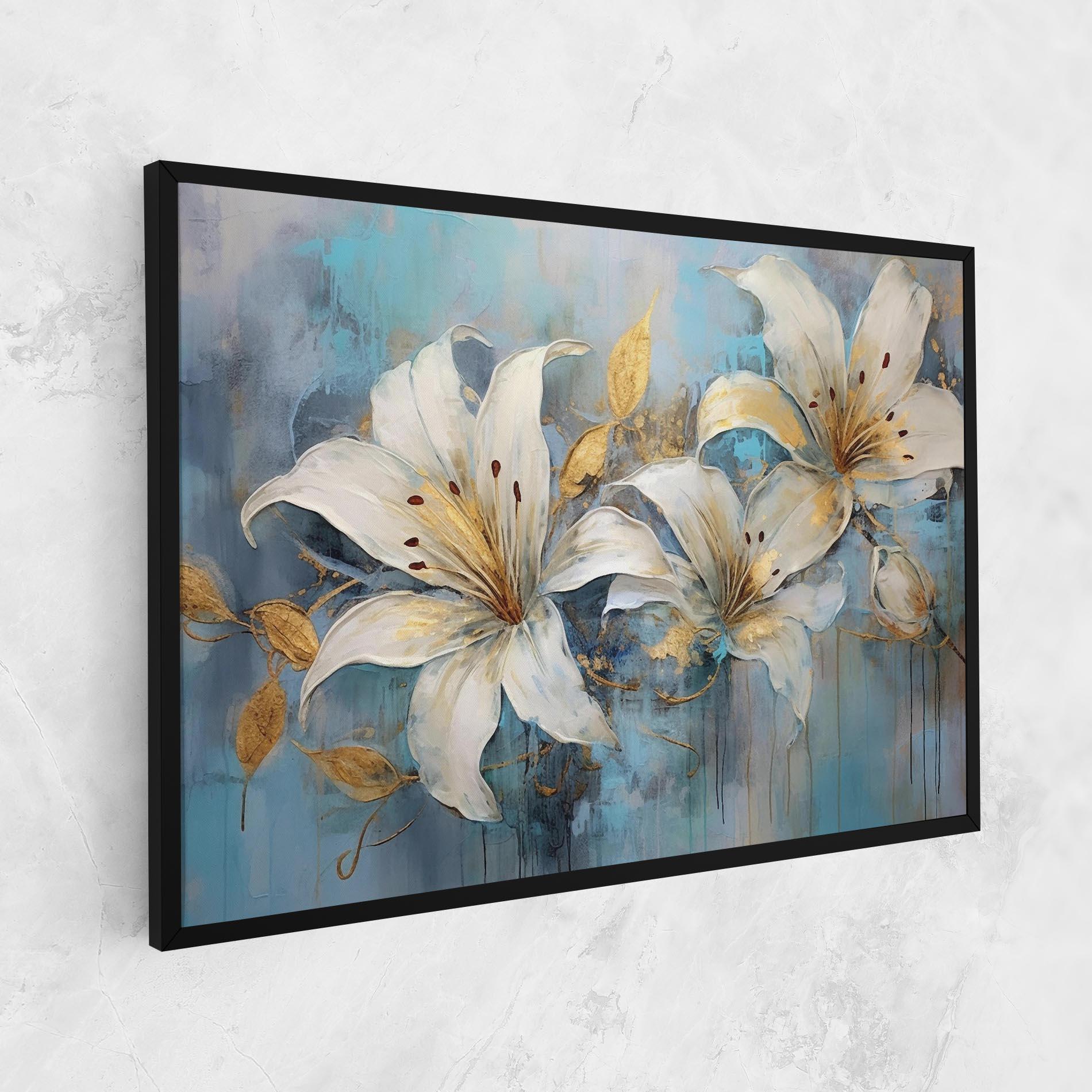 Картина на платно Lily With Gold Painting mockup 1