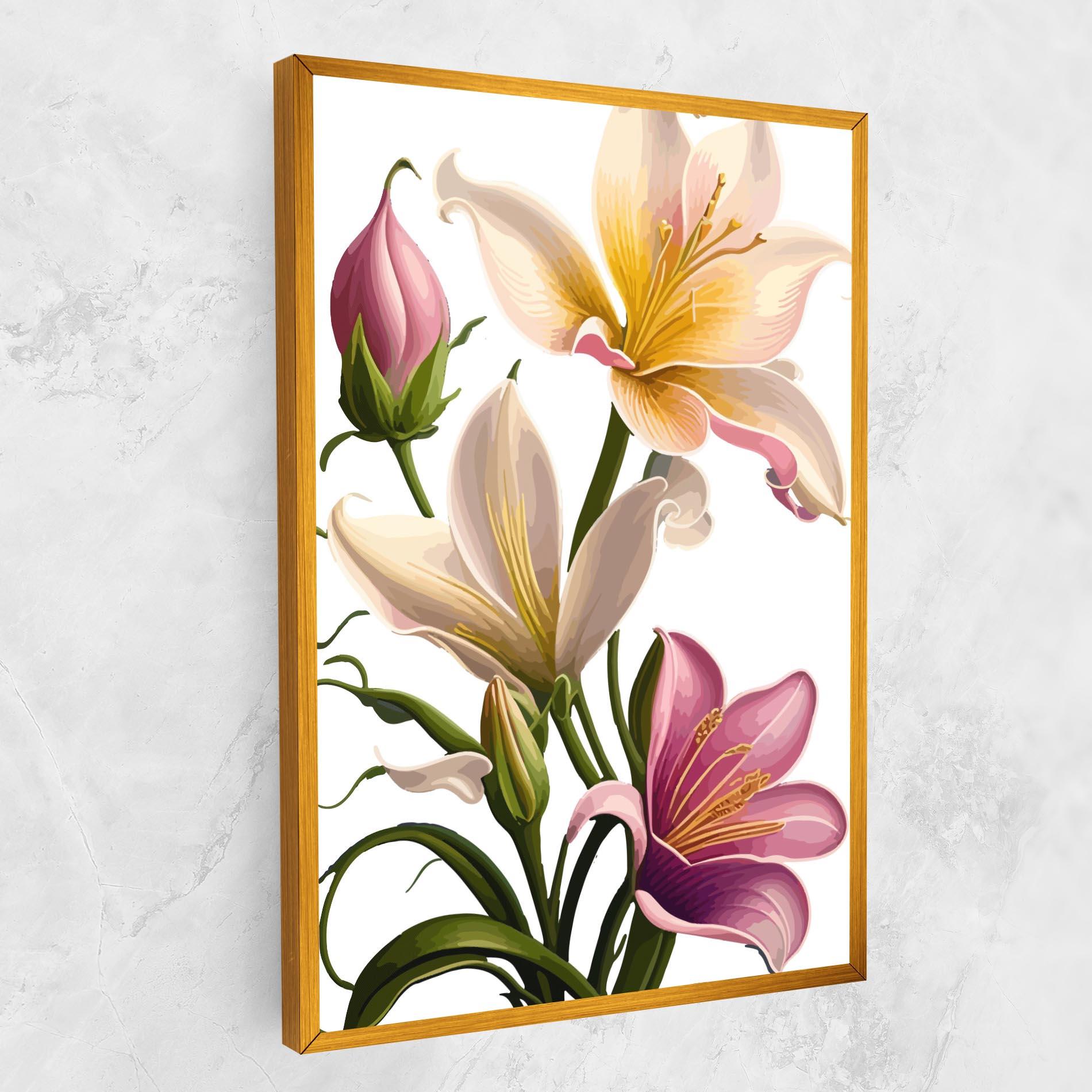 Картина на платно Purple White Lily mockup 1