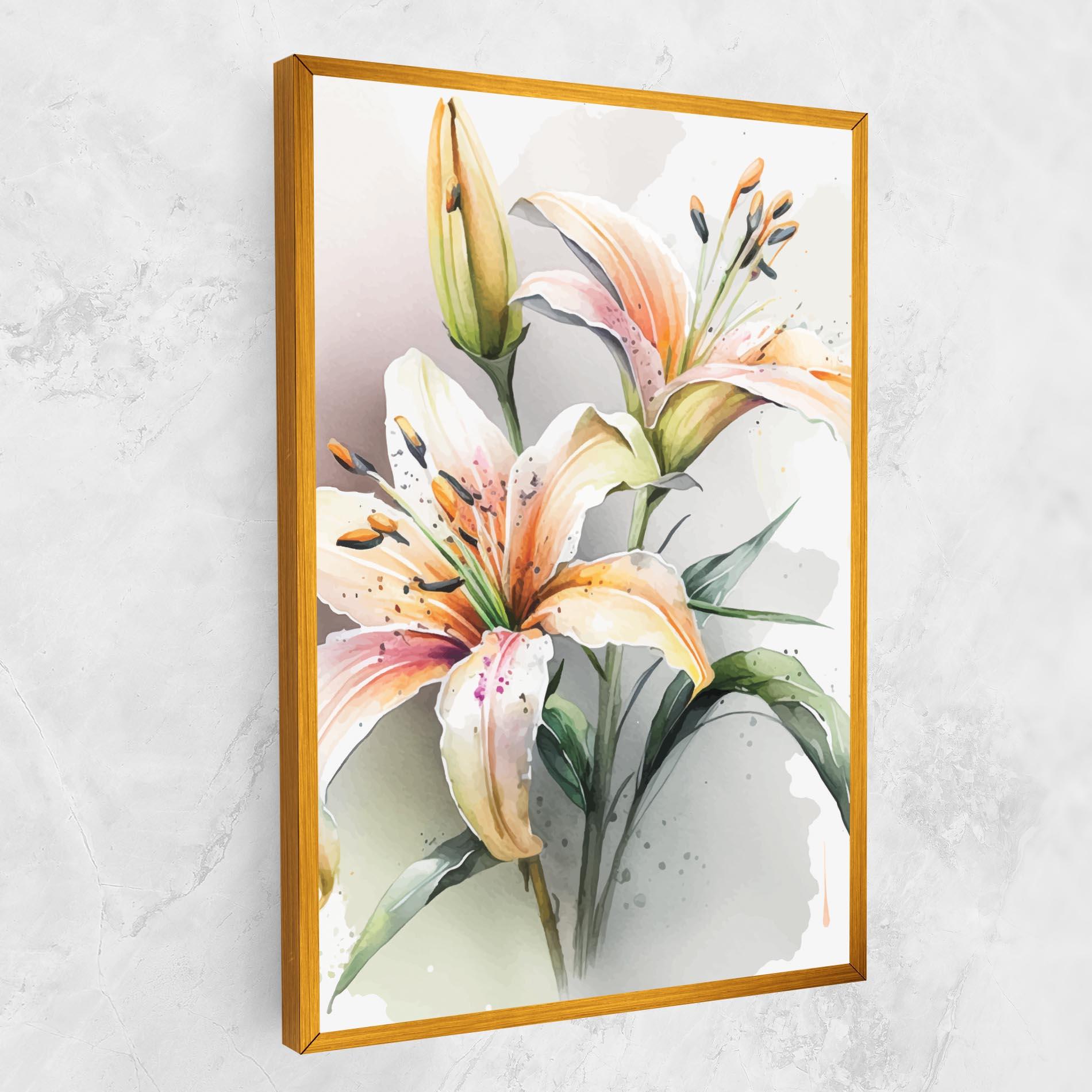 Картина на платно White Orange Lily mockup 1