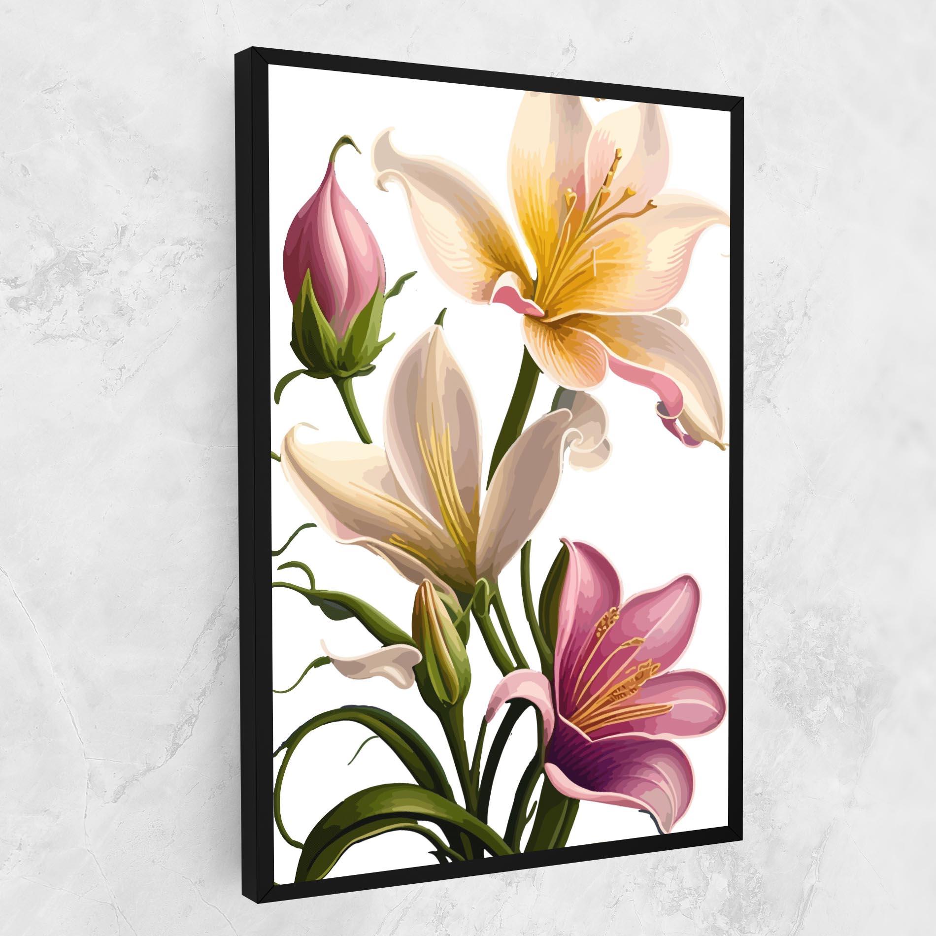 Картина на платно Purple White Lily mockup 1