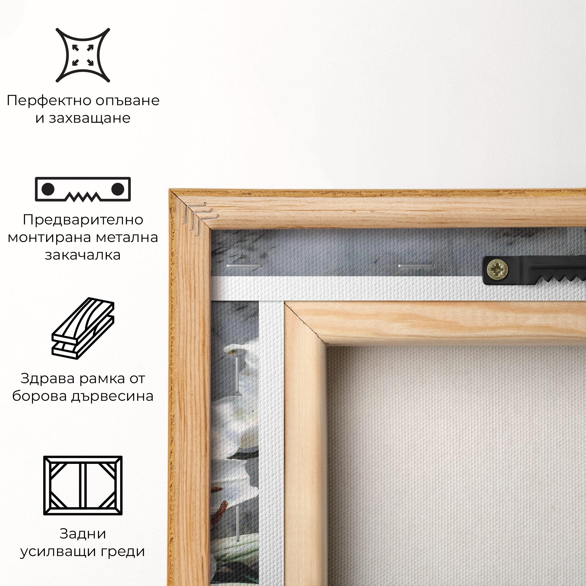 Картина на платно White Pretty Lily On Grey mockup 5