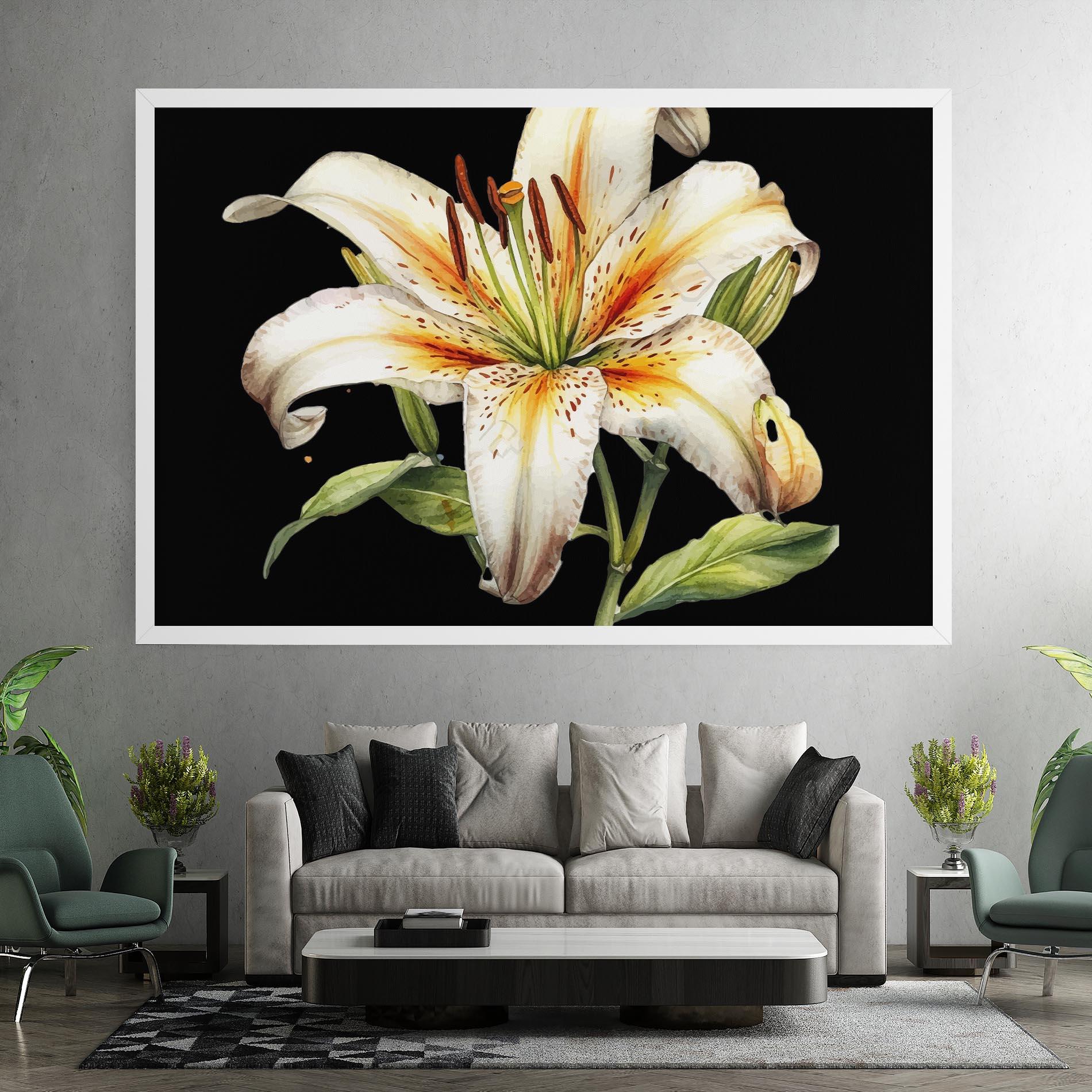 Картина на платно Beautiful White Lily mockup 7