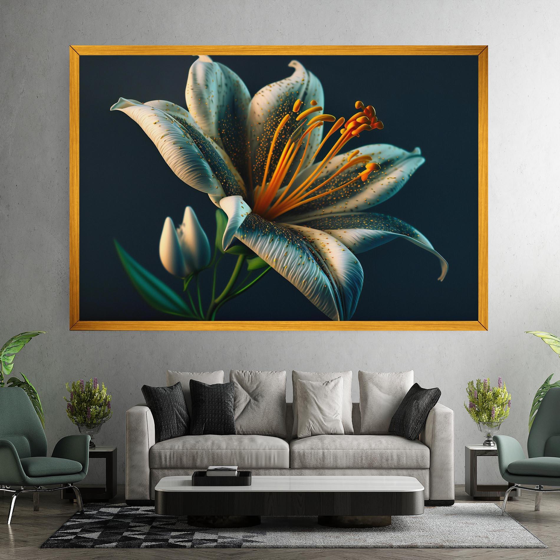 Картина на платно Blue Grey Lily mockup 7