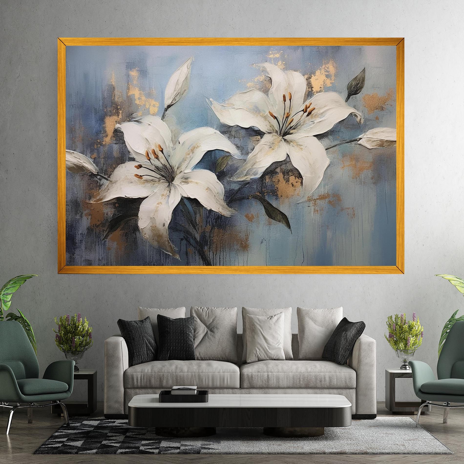 Gold Lily Painting mockup 7
