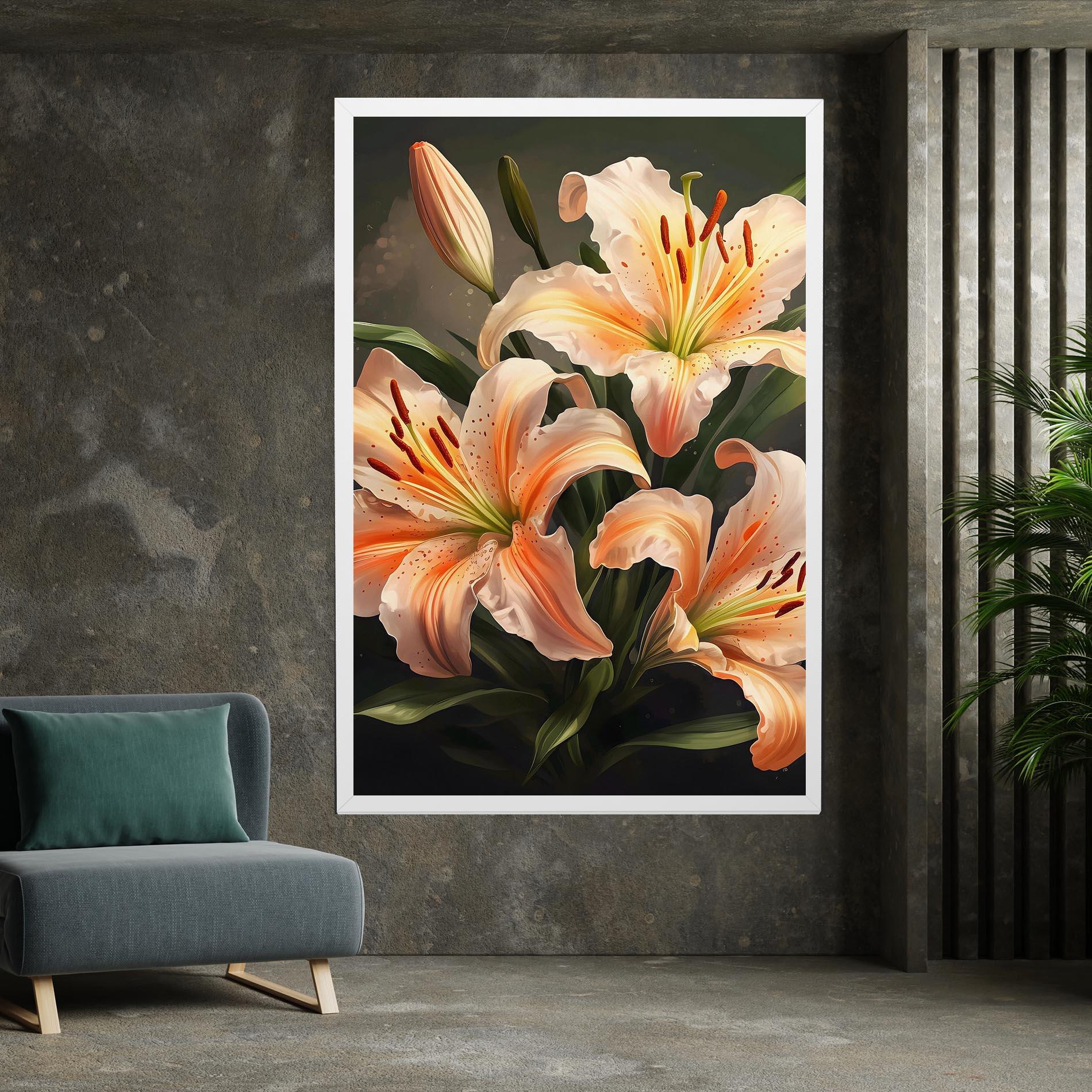 Картина на платно Light Orange Lily mockup 7