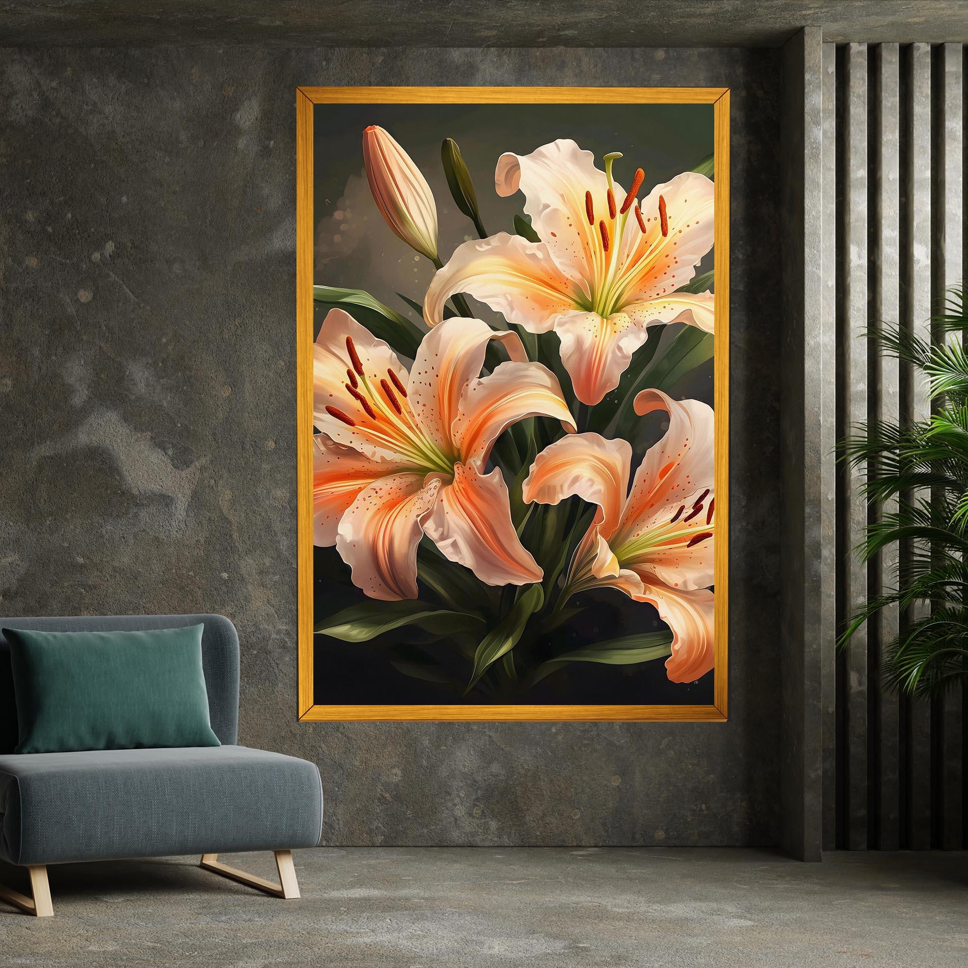 Картина на платно Light Orange Lily mockup 7