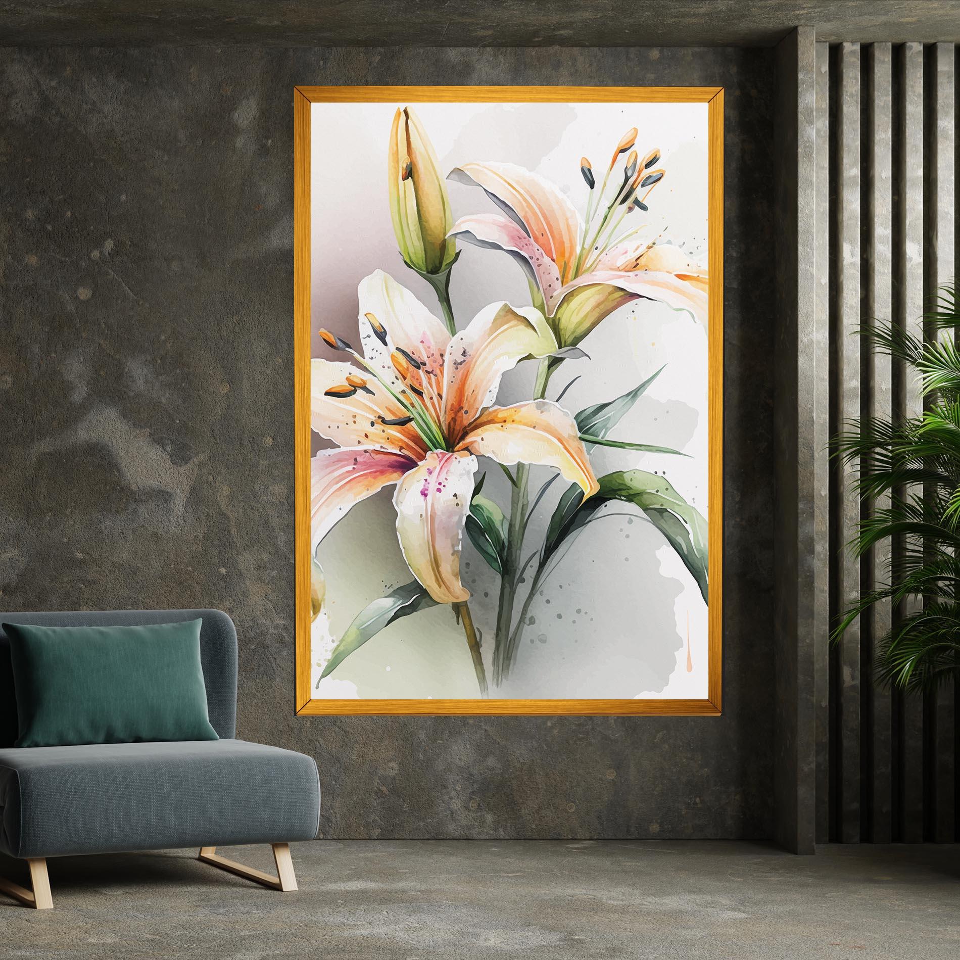 Картина на платно White Orange Lily mockup 7