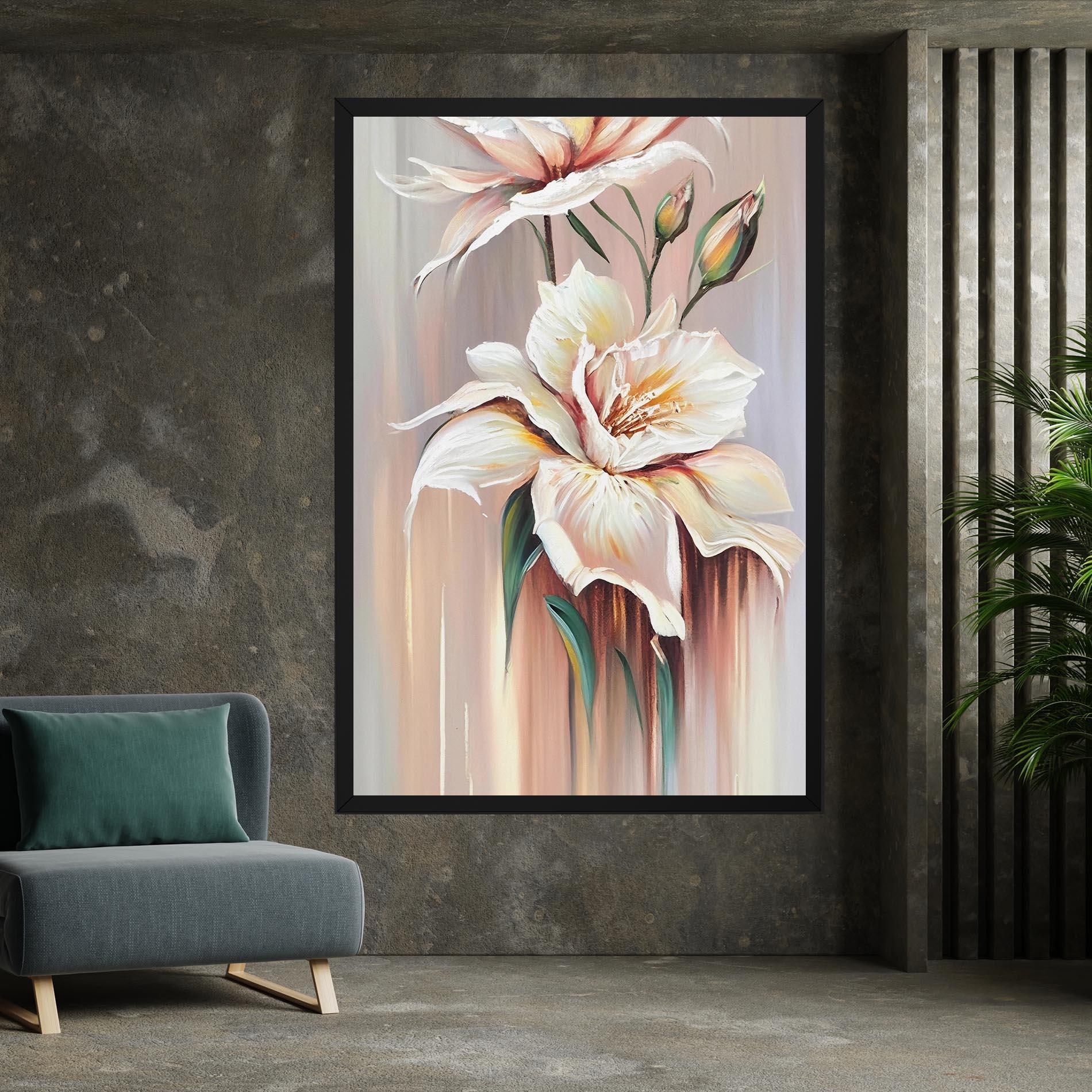 Картина на платно Abstract Lily Painting mockup 7