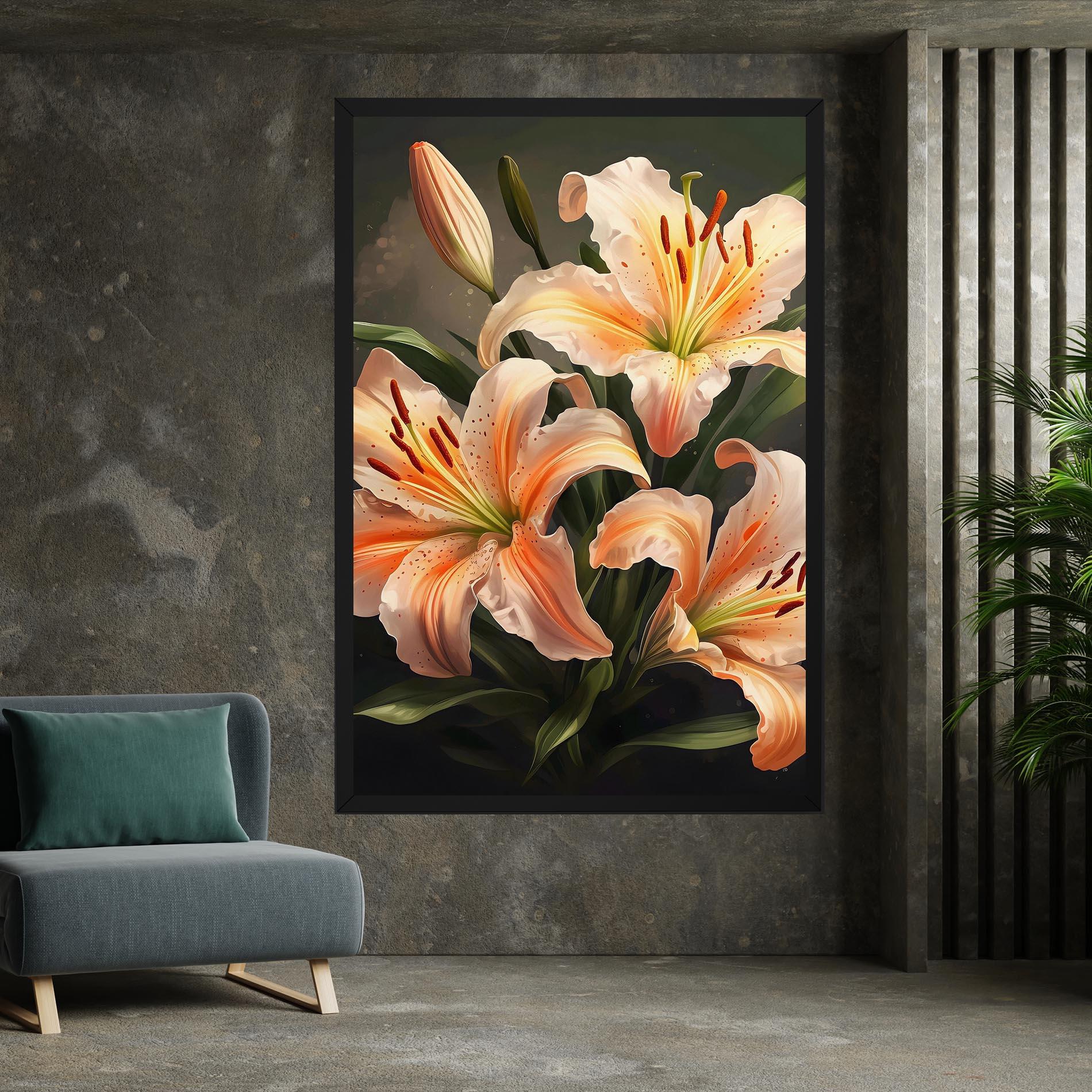 Картина на платно Light Orange Lily mockup 7