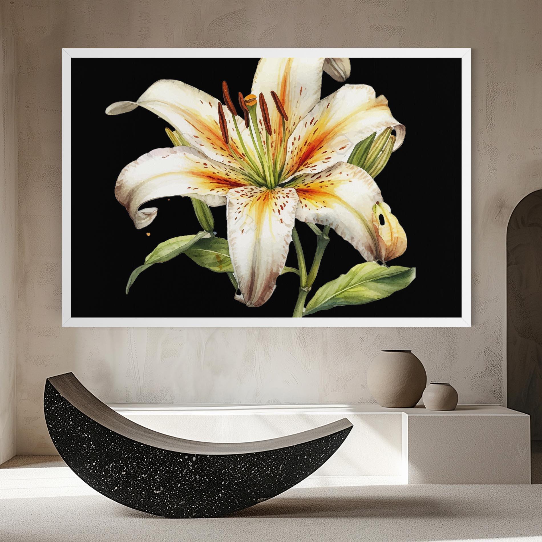 Картина на платно Beautiful White Lily mockup 8