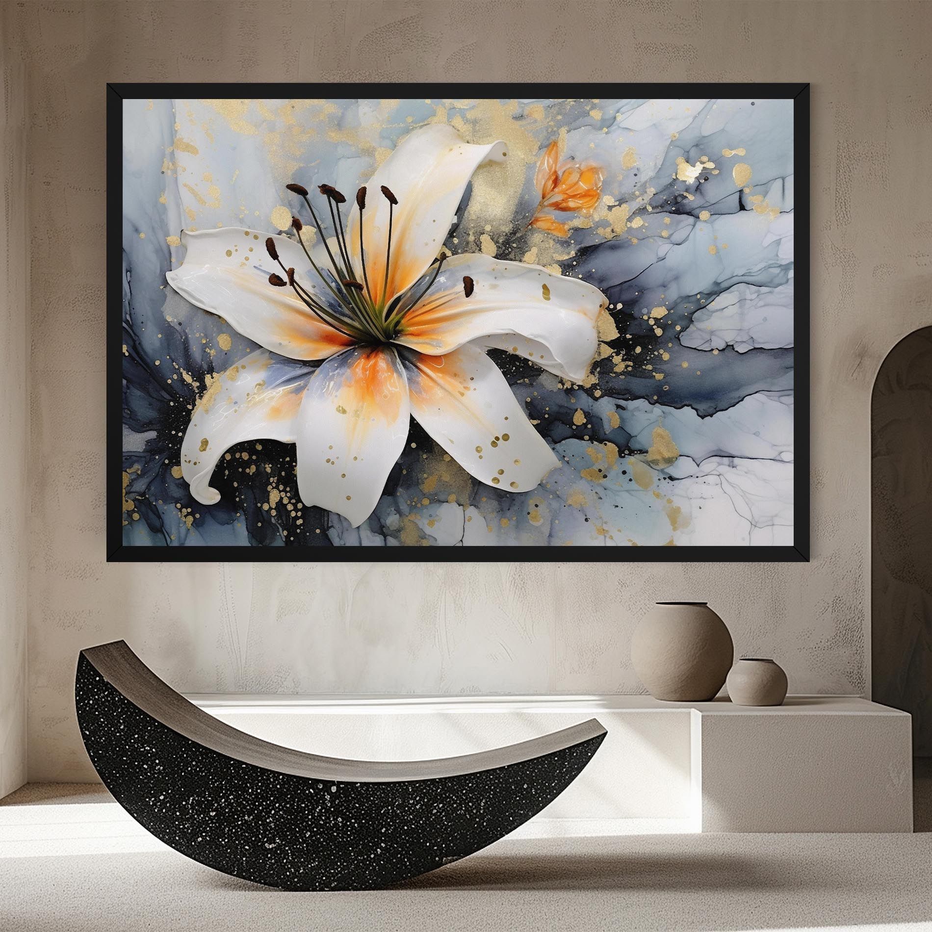 Lily With Orange Painting mockup 8