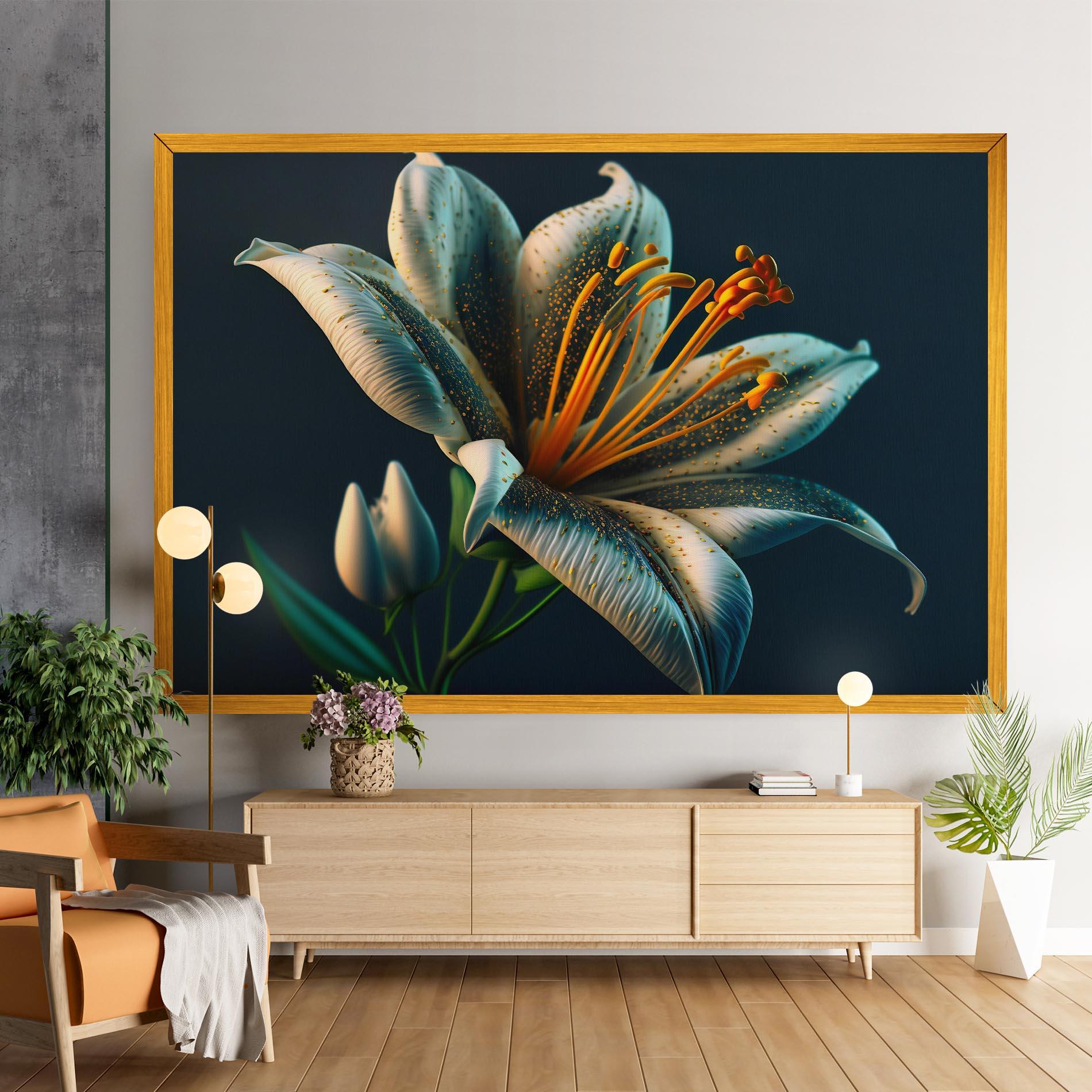 Картина на платно Blue Grey Lily mockup 9