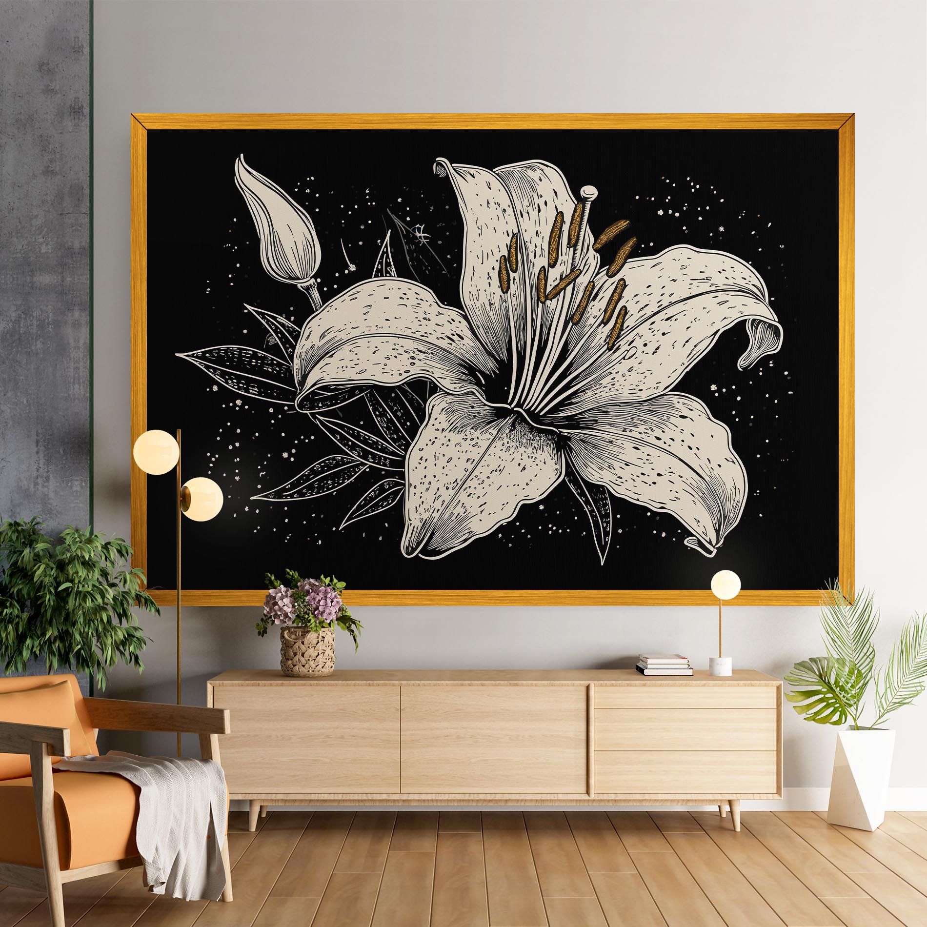 Cream Black Lily mockup 9