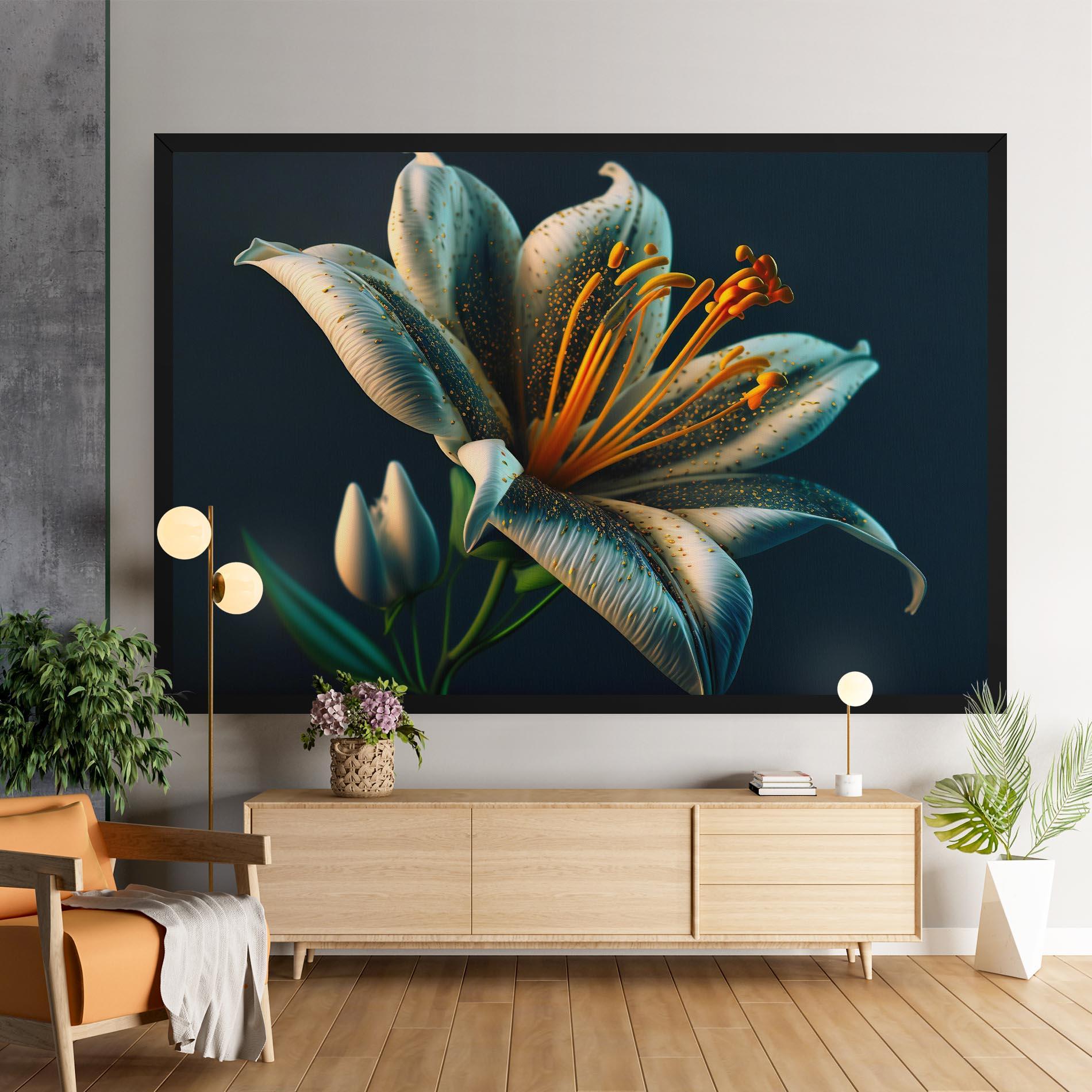 Картина на платно Blue Grey Lily mockup 9