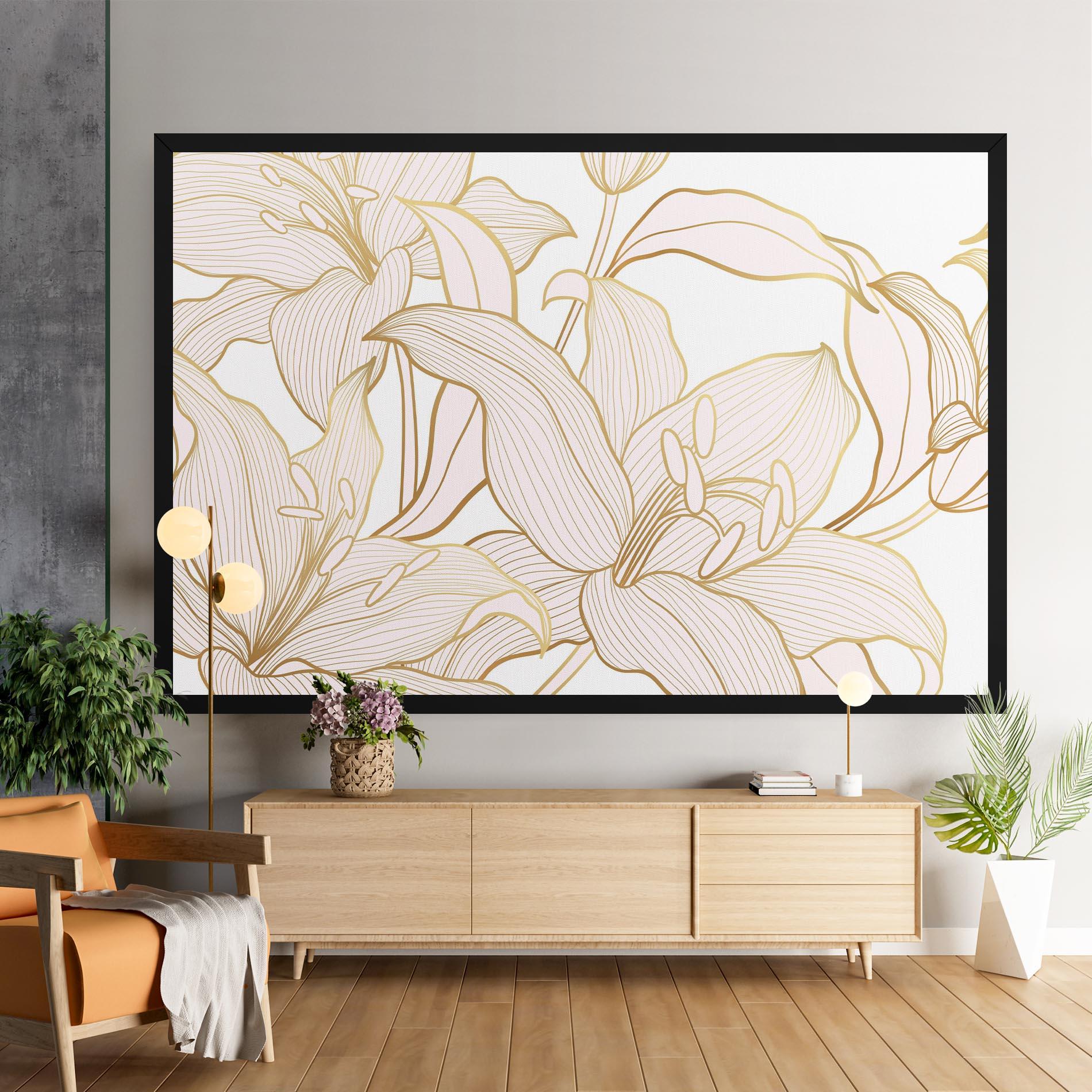 Картина на платно Gold Lily mockup 9
