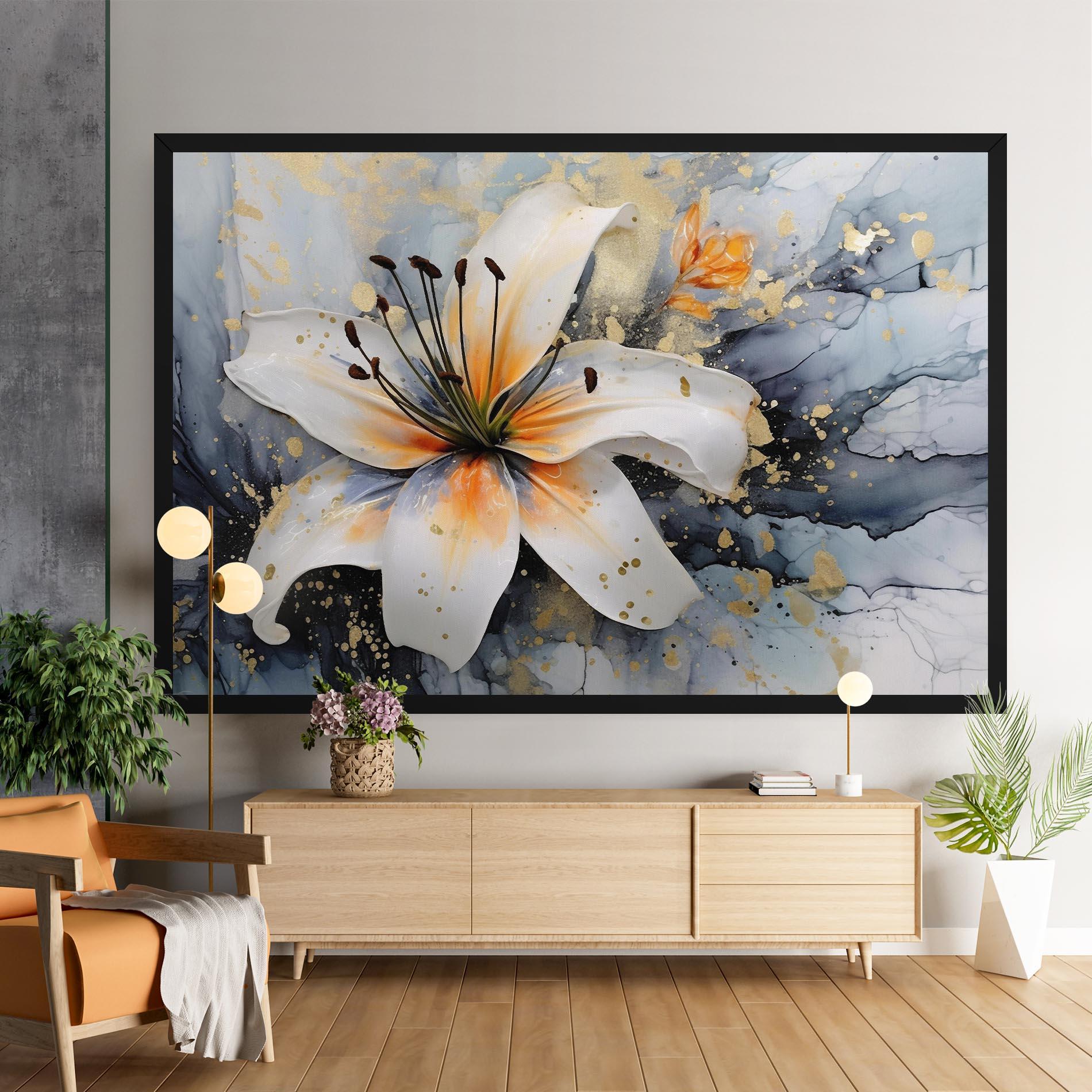 Картина на платно Lily With Orange Painting mockup 9