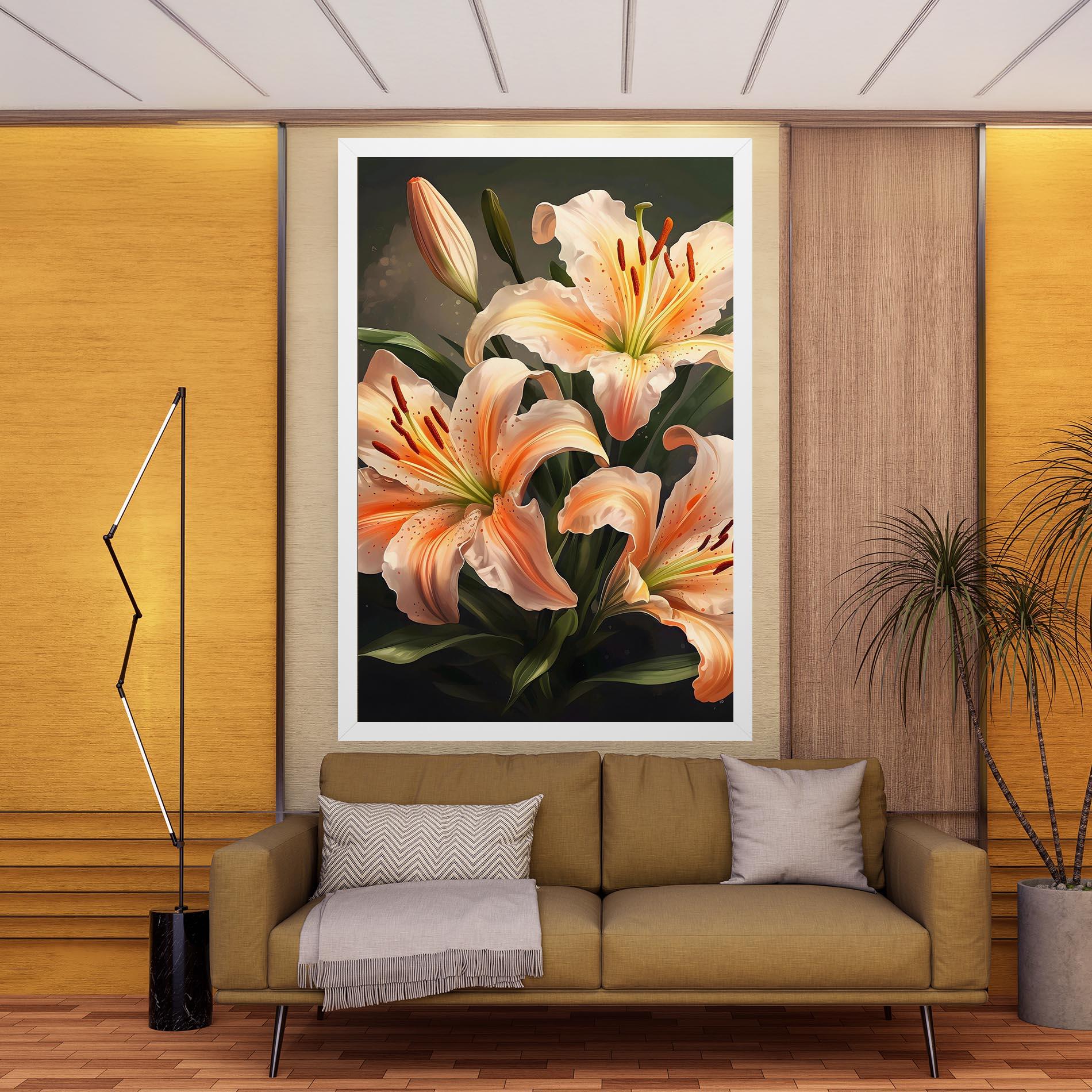 Картина на платно Light Orange Lily mockup 9