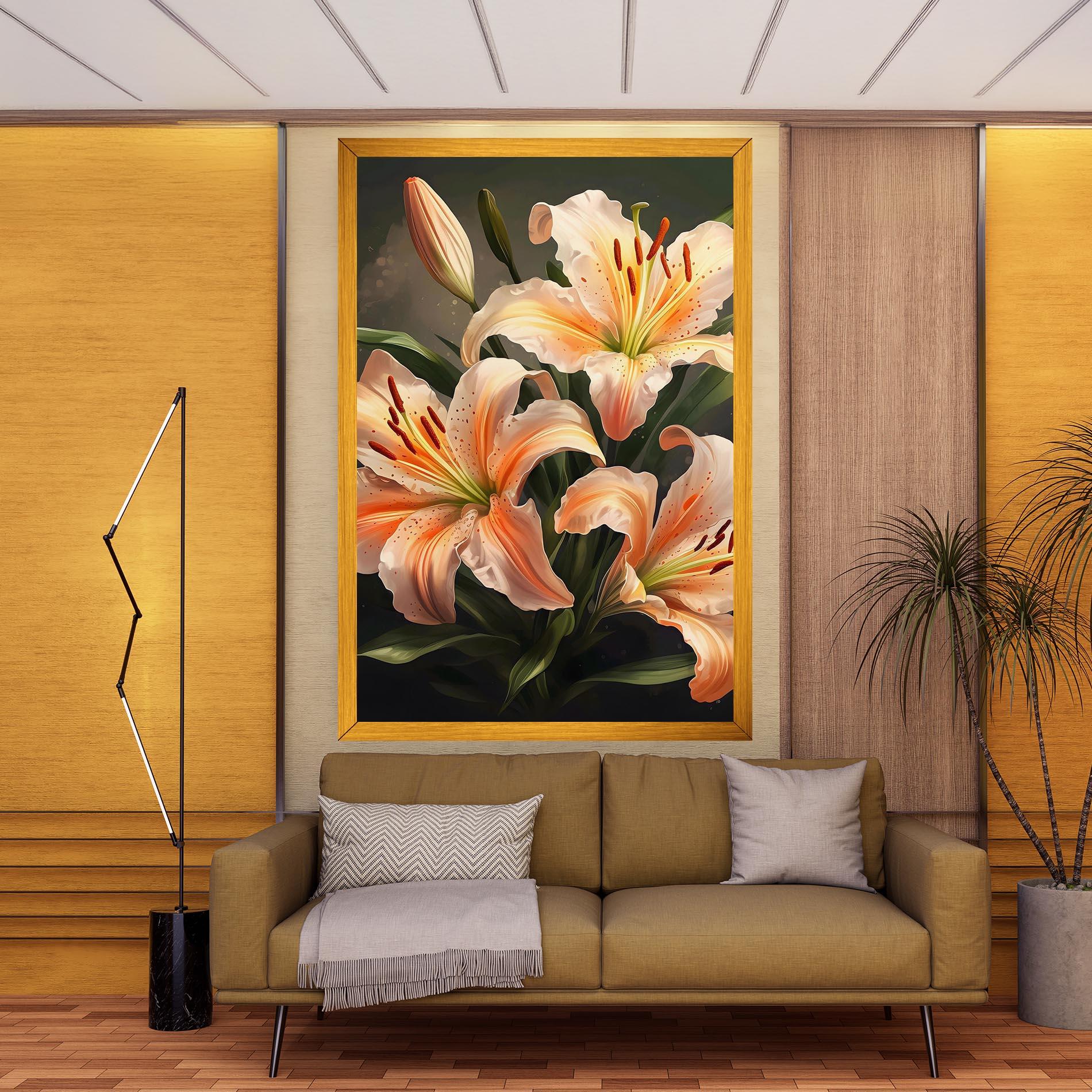 Картина на платно Light Orange Lily mockup 9