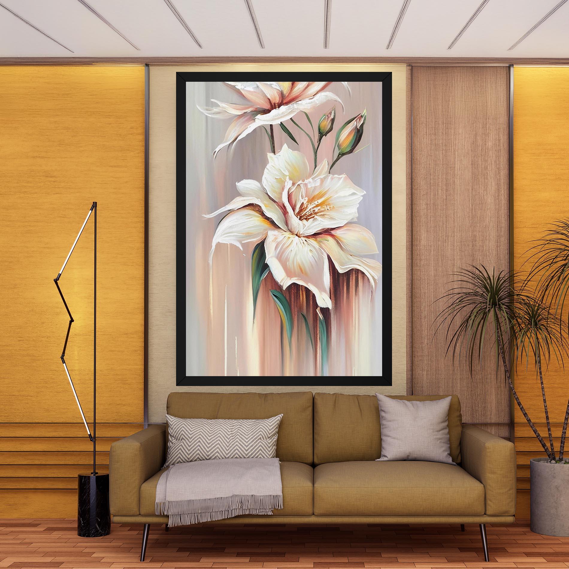 Картина на платно Abstract Lily Painting mockup 9