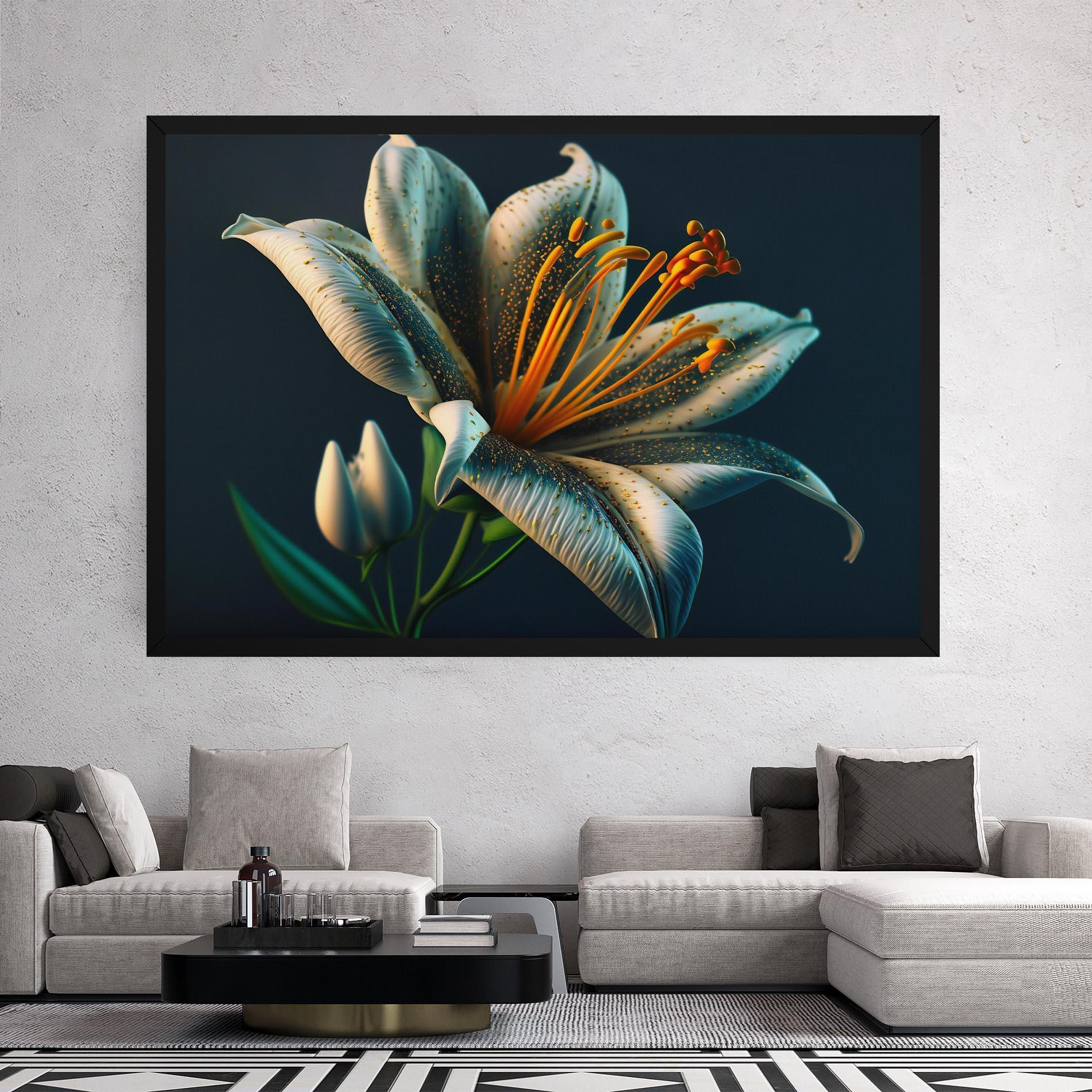 Картина на платно Blue Grey Lily mockup 2