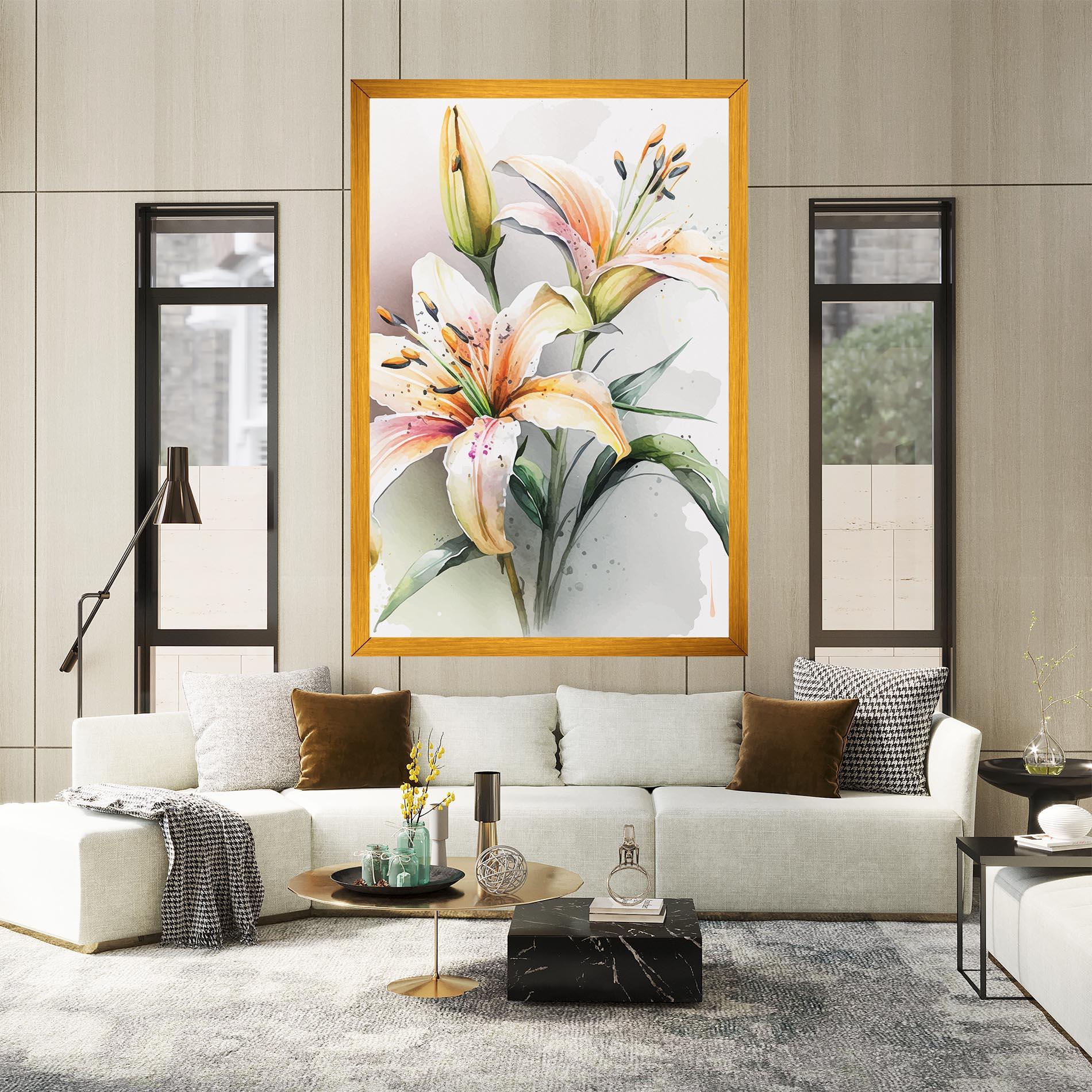 Картина на платно White Orange Lily mockup 2