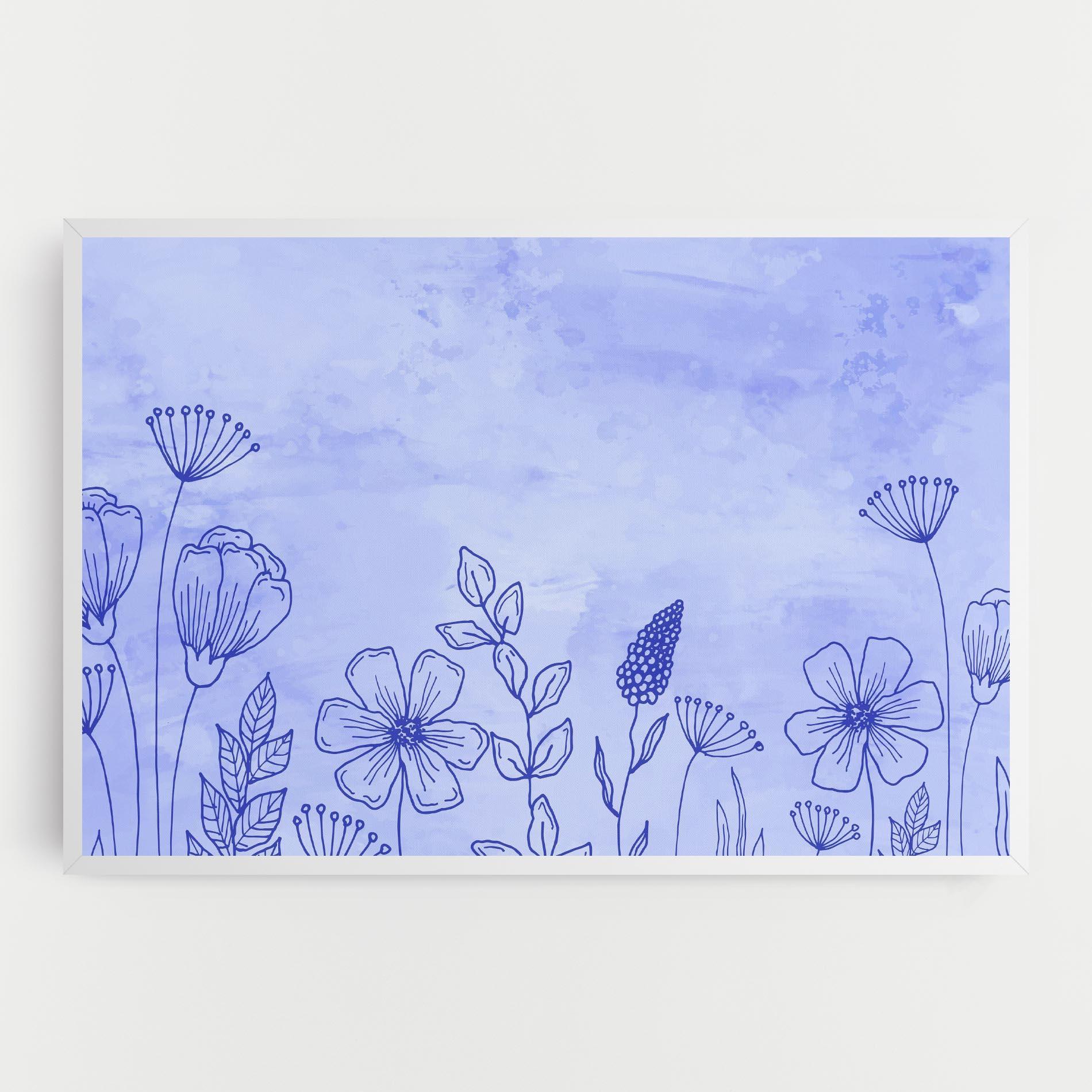 Картина на платно Blue Line Plant mockup 0