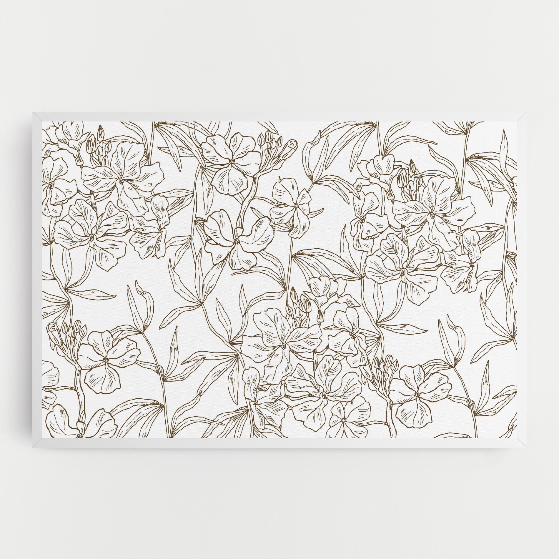 Картина на платно Flower Brown Line mockup 0