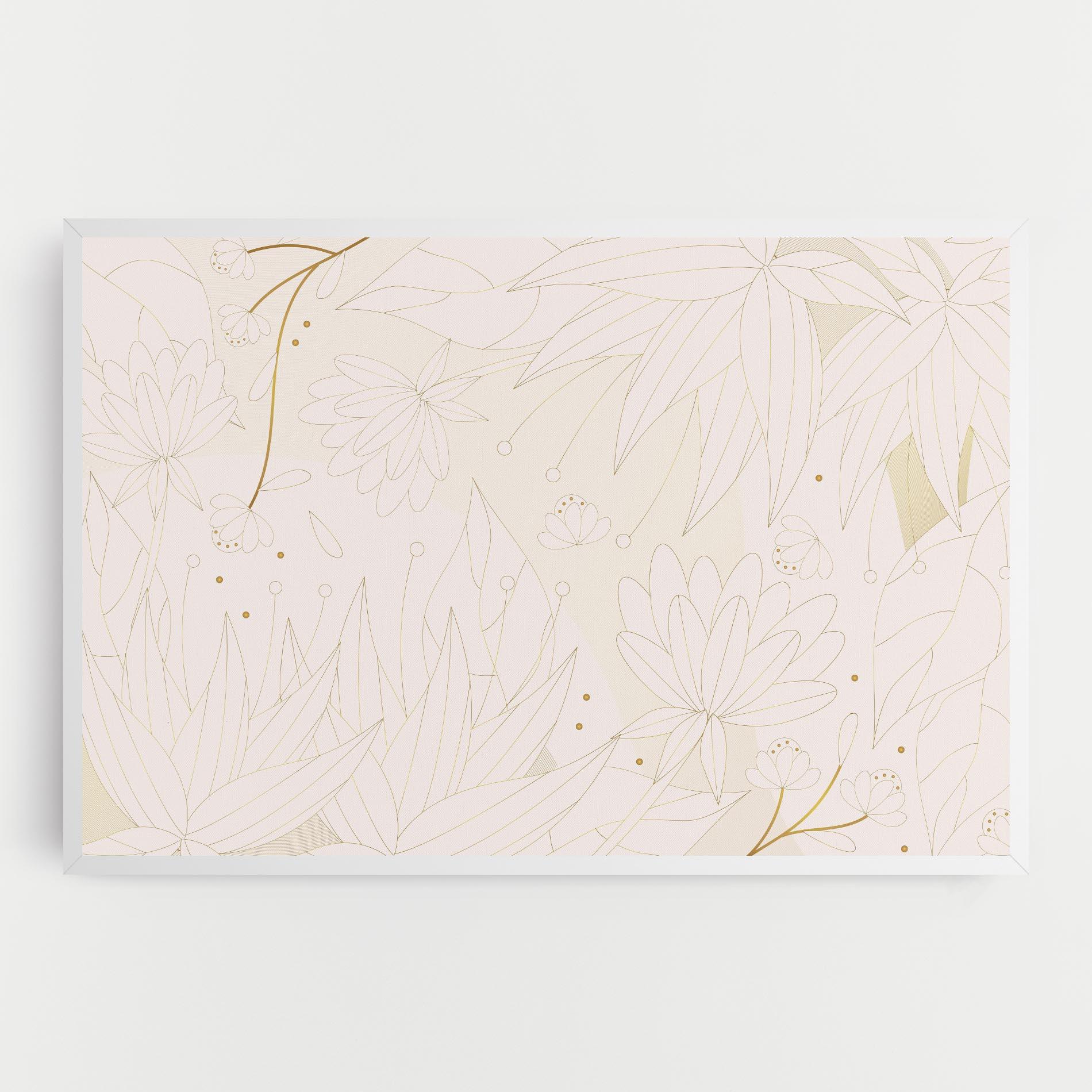 Картина на платно Flower Cream Line mockup 0