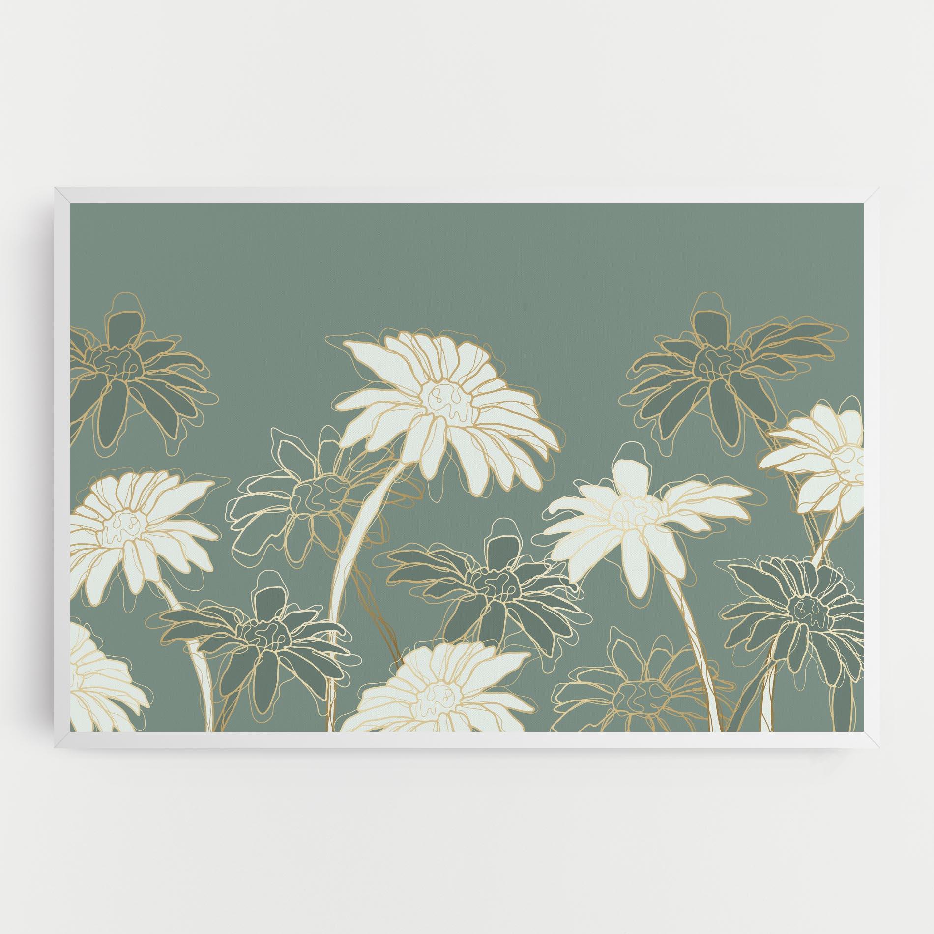 Картина на платно Gold Green Line mockup 0