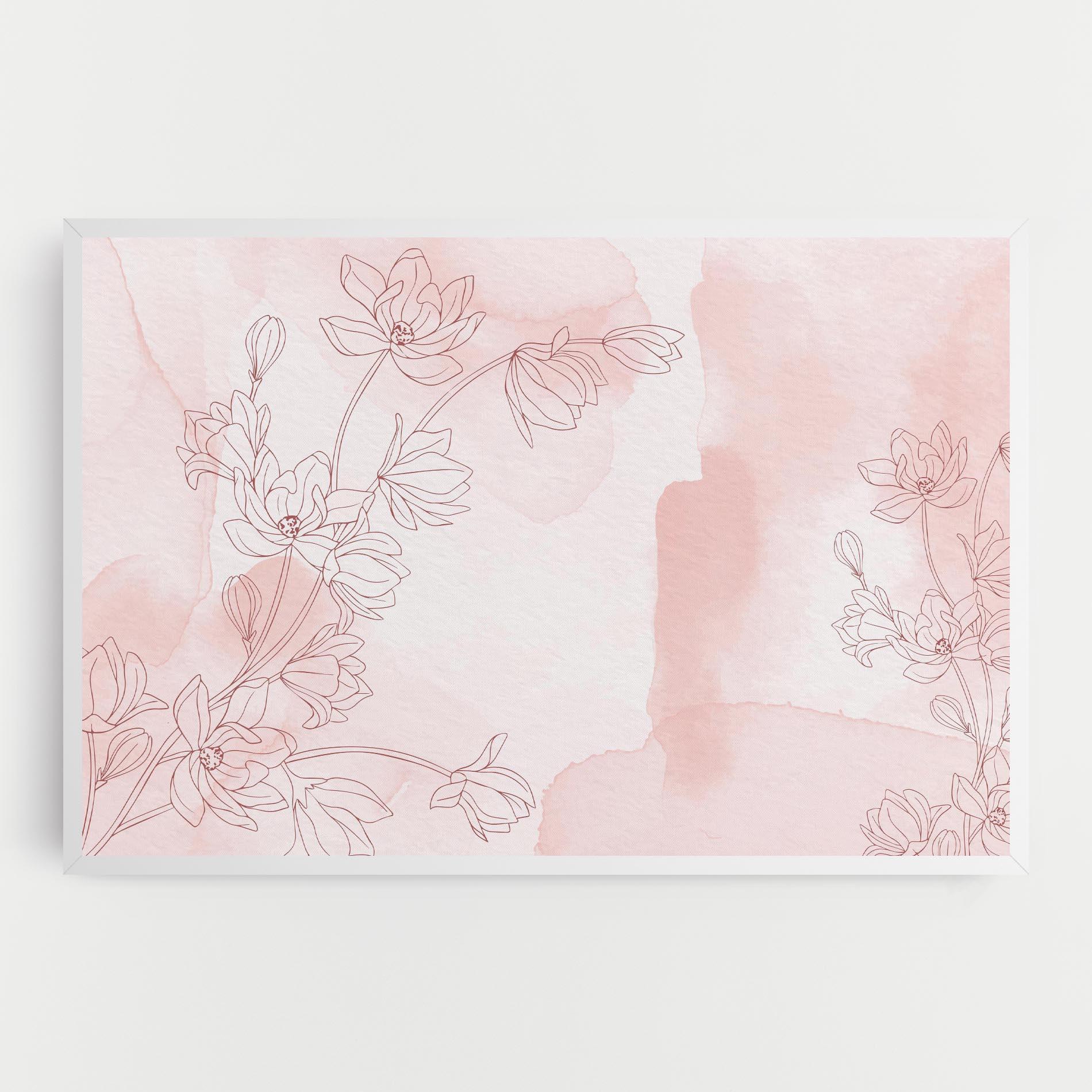 Картина на платно Pink Flower Line mockup 0