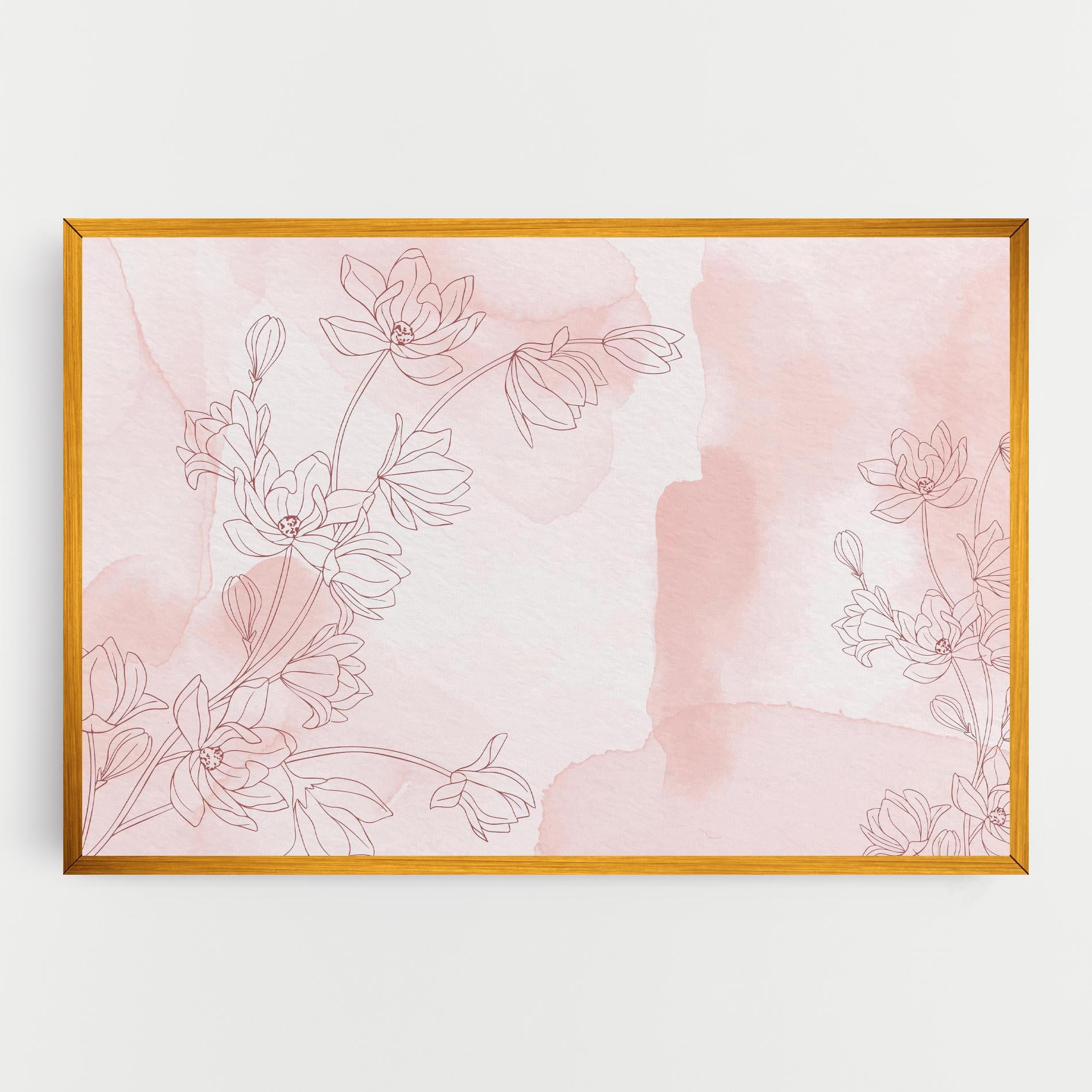 Картина на платно Pink Flower Line mockup 0