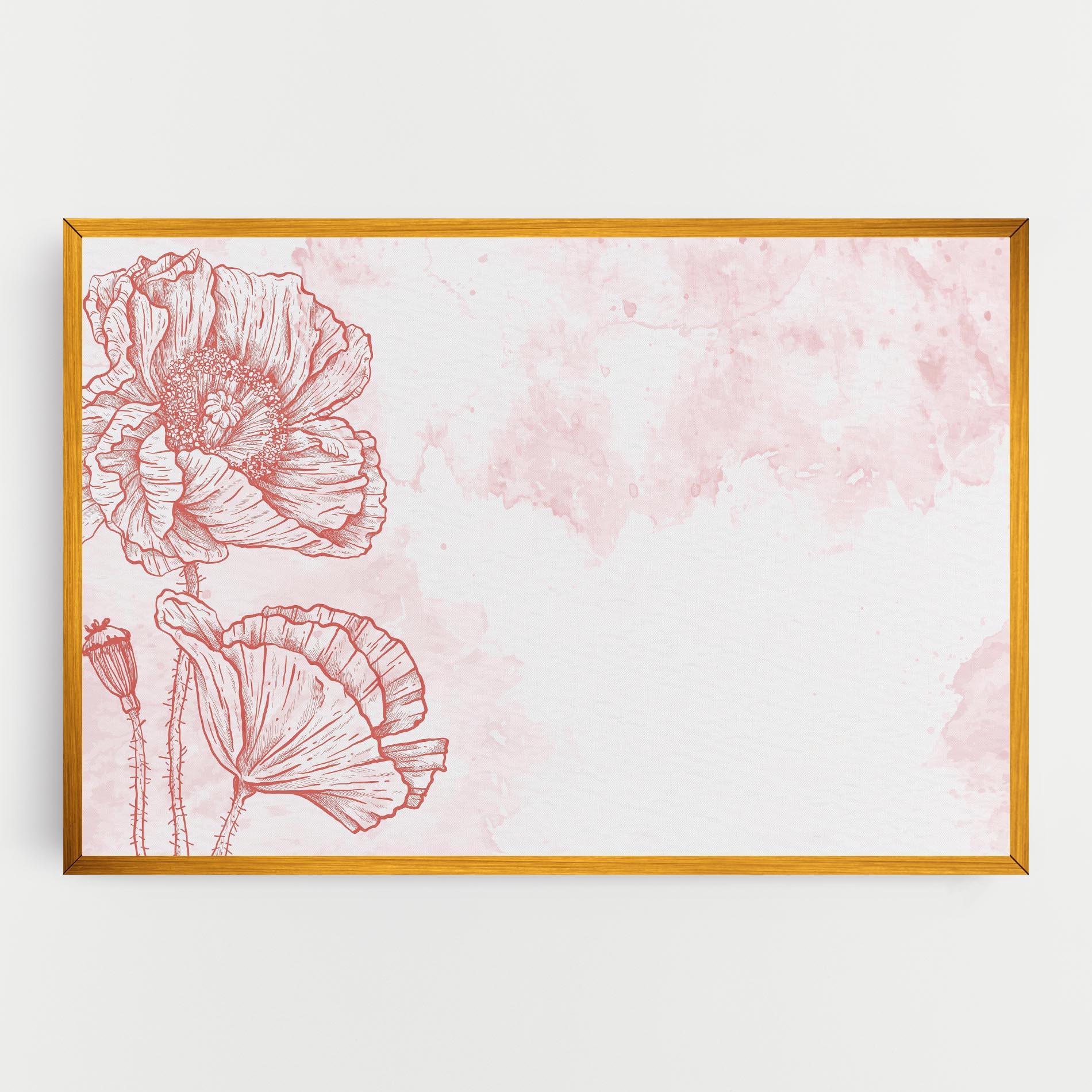 Картина на платно Red Poppy Line mockup 0