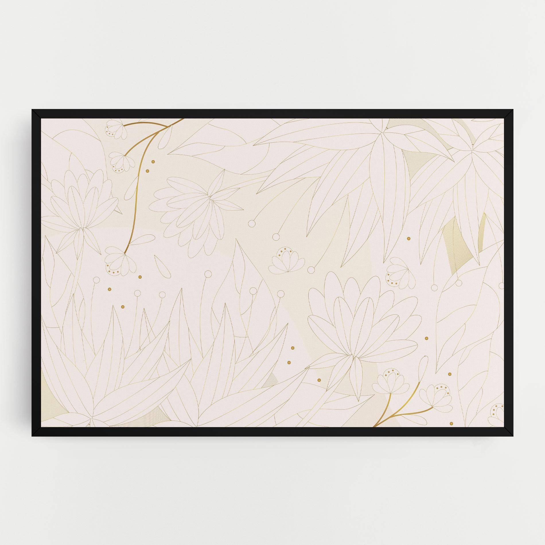 Картина на платно Flower Cream Line mockup 0