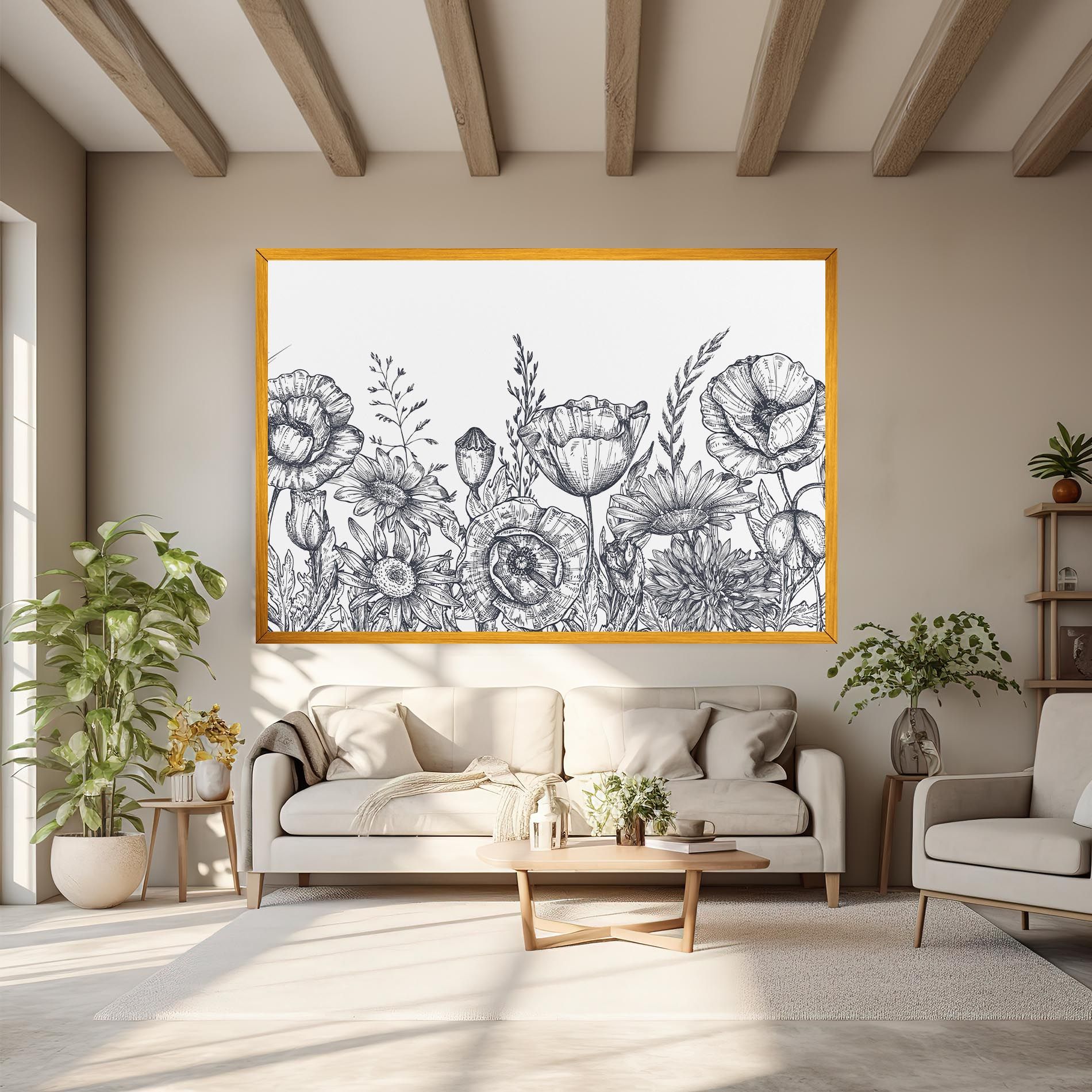 Flower Grey Line mockup 6