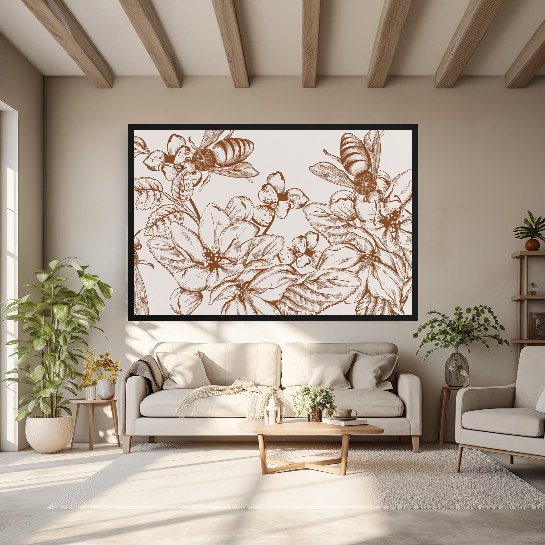 Bee Flower Line mockup 6