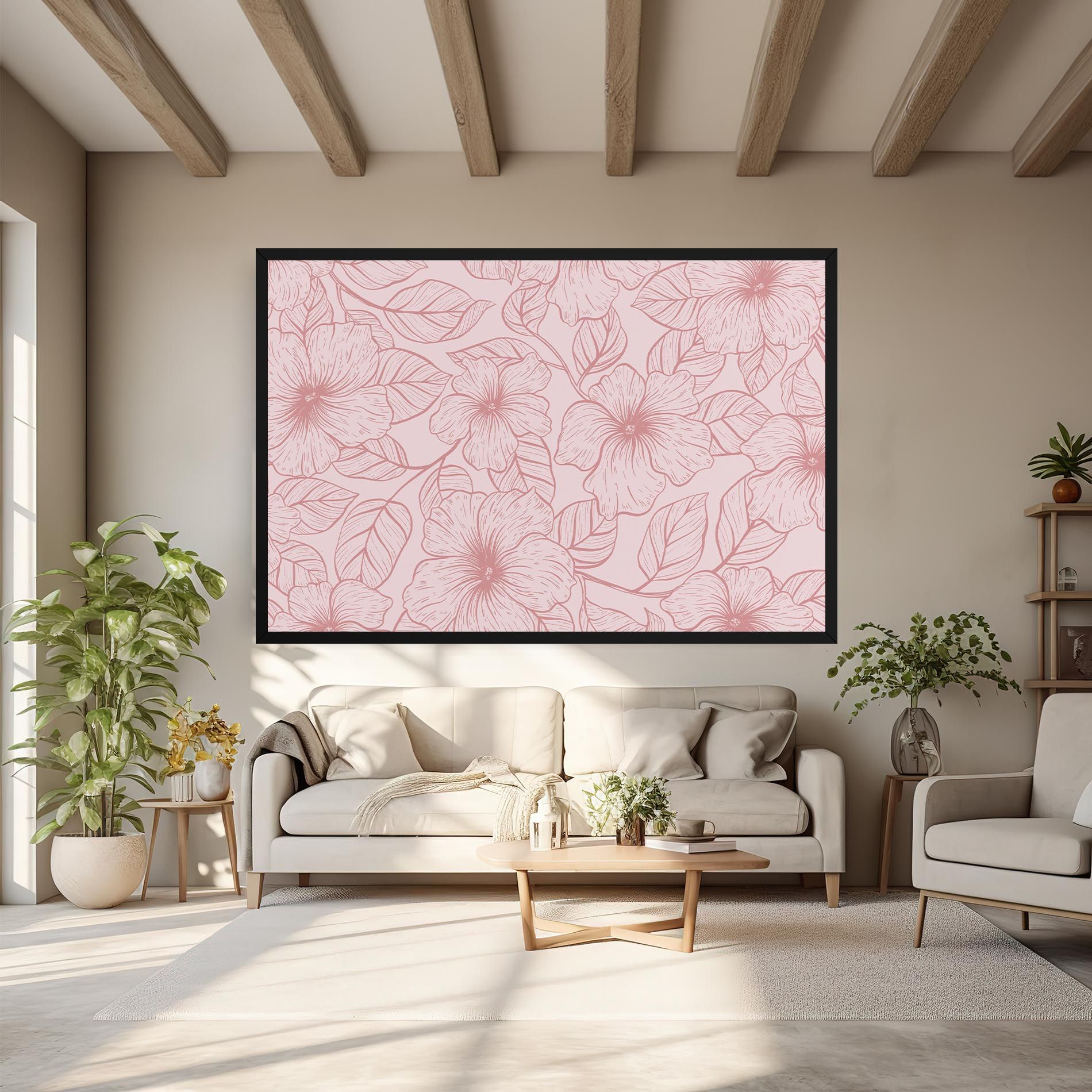 Pink Line Flower mockup 6