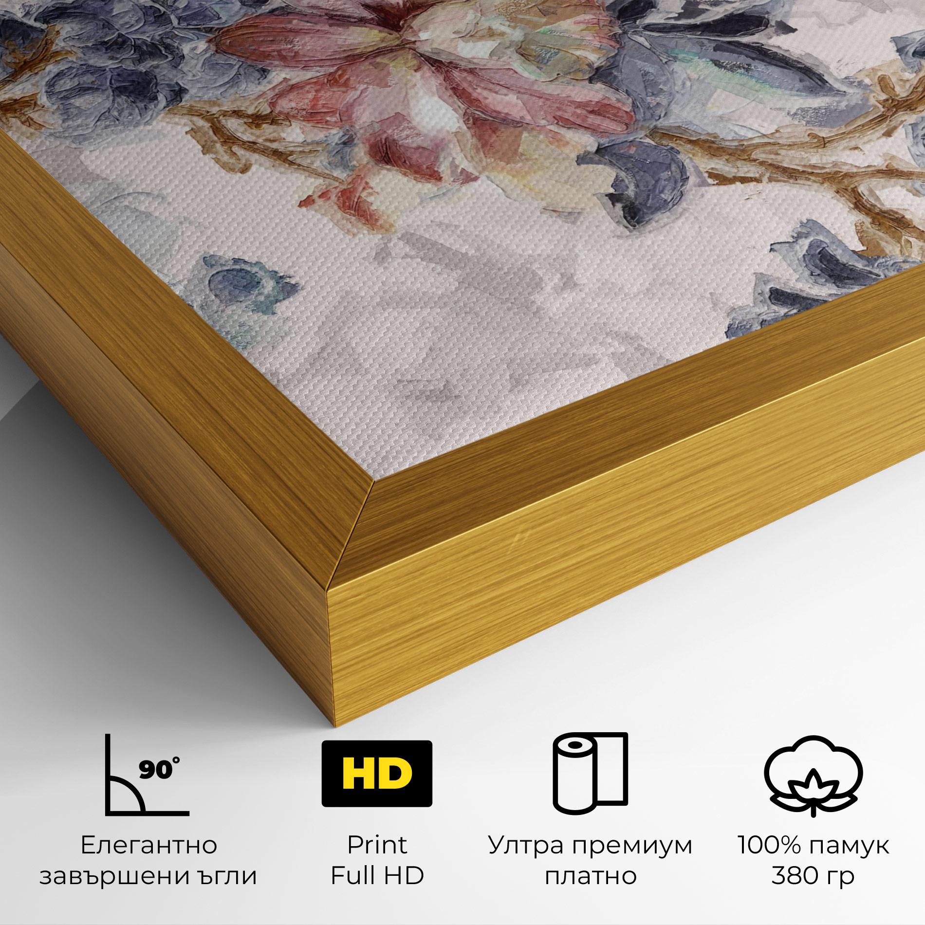 Картина на платно Painted Flowers mockup 4