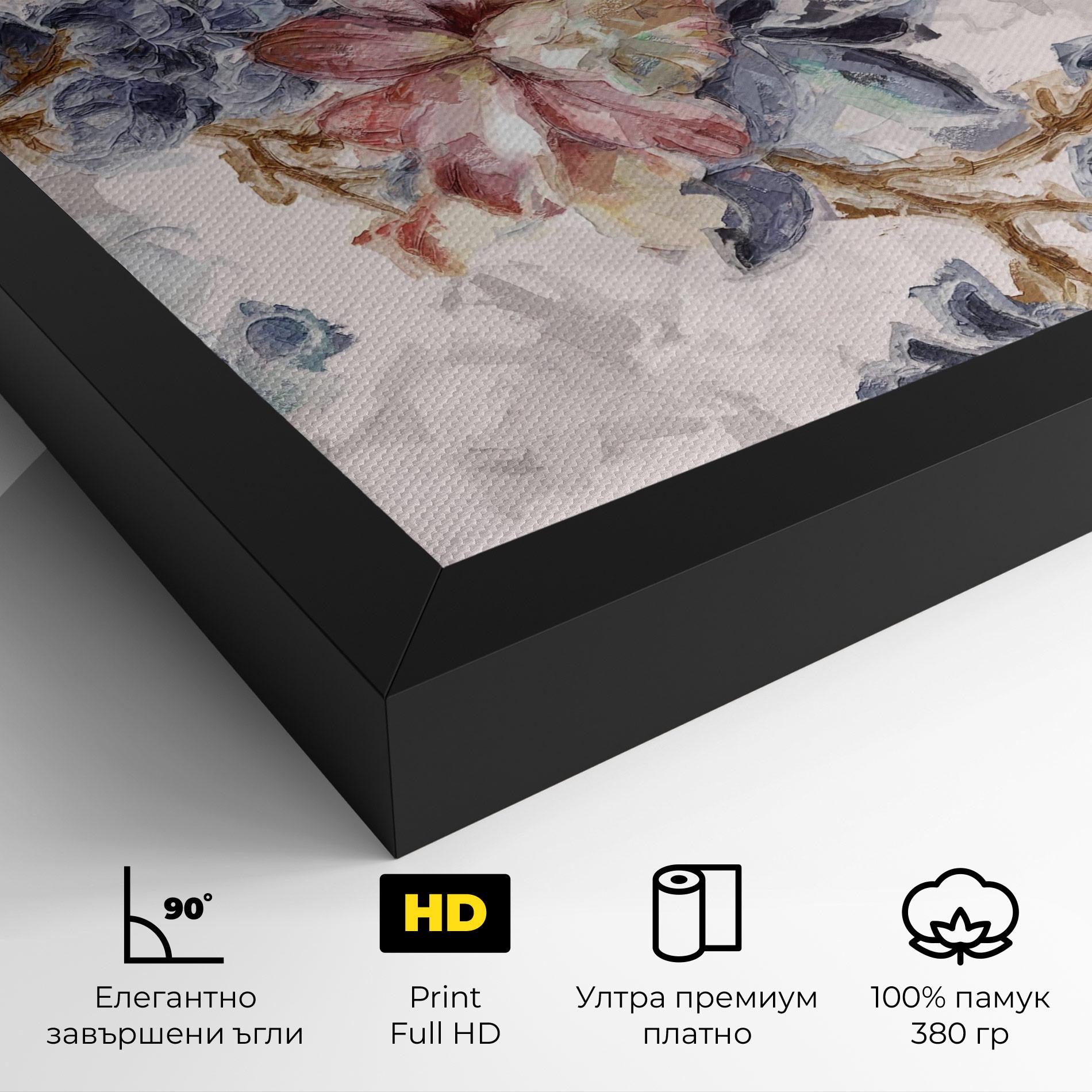 Картина на платно Painted Flowers mockup 4