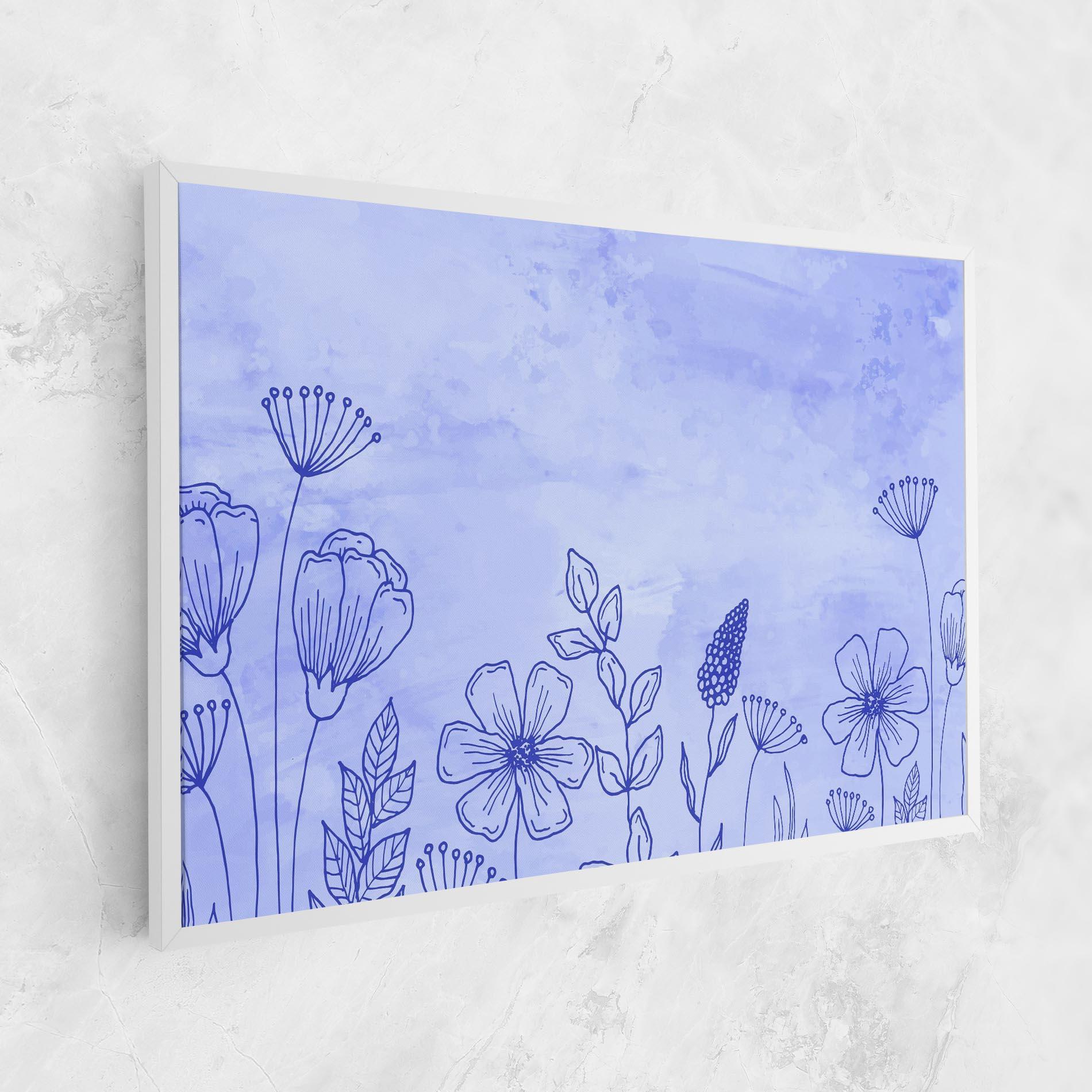 Картина на платно Blue Line Plant mockup 1