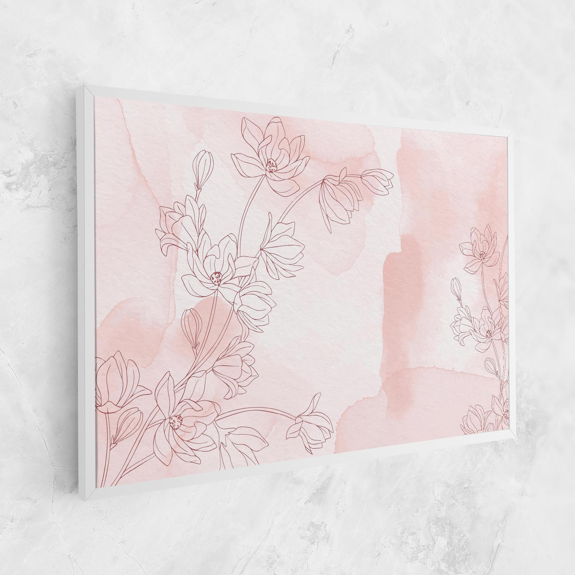 Картина на платно Pink Flower Line mockup 1